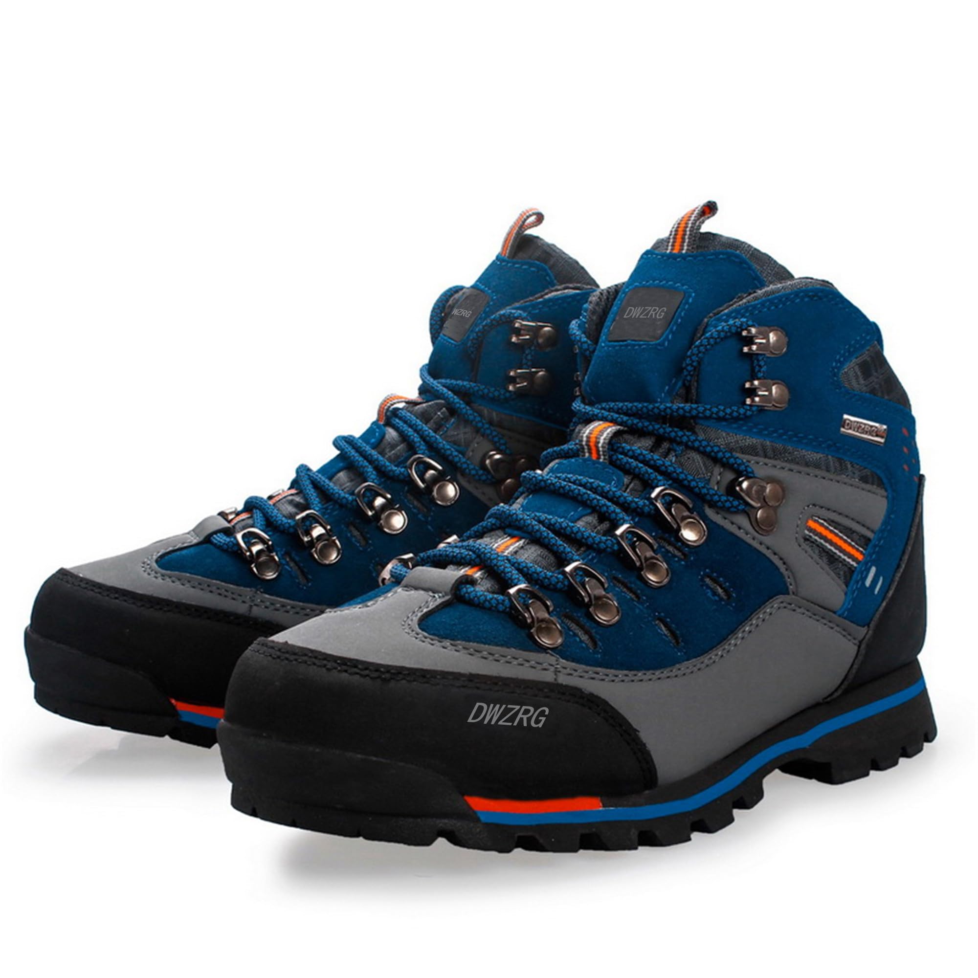 Men's Waterproof Leather Mid Hiking Boots - Non-Slip Lightweight Trekking Shoes for Outdoor Adventures, Camping & Mountain Climbing