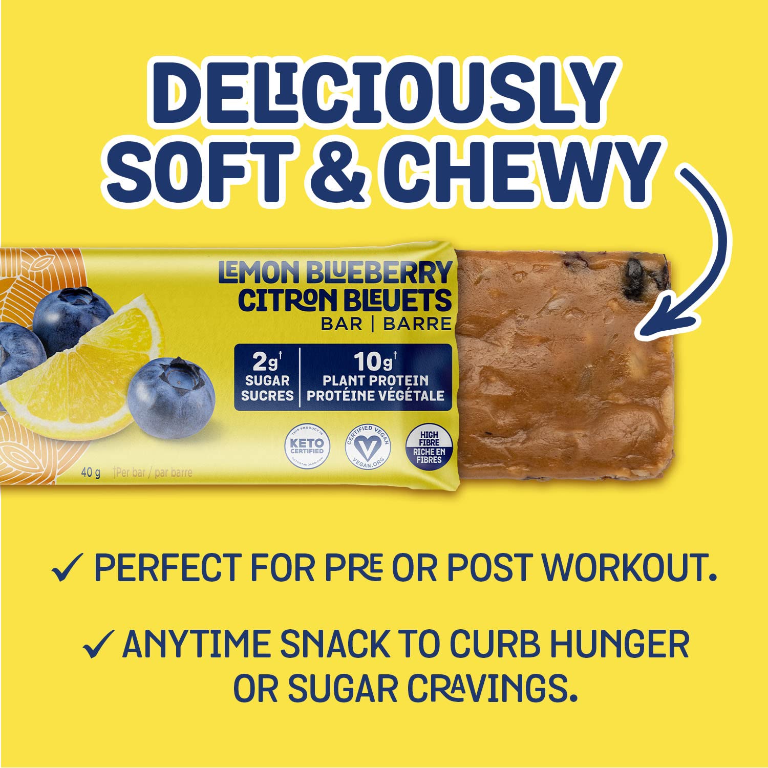 Hungry Buddha Bars - Vegan Protein Bars, Low Sugar, Gluten Free, Keto Friendly, Peanut Free - Plant Based Nutrition Snacks - 12 Pack (Lemon Blueberry) - Perfect for Workouts, Hiking & Healthy On-the-Go Snacking