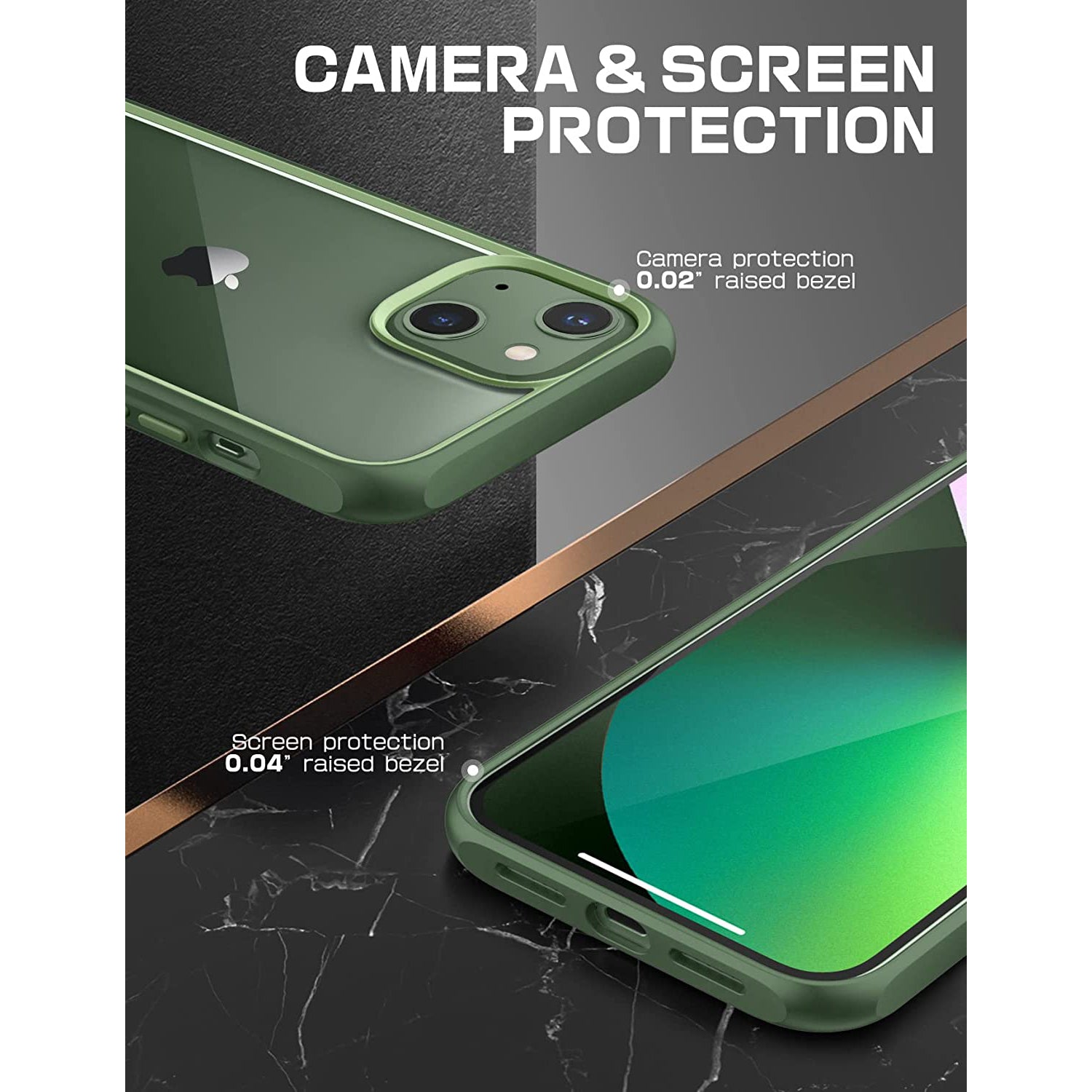 iPhone 13 Case 6.1 Inch - Unicorn Beetle Slim Clear Protective Cover (Green) | Shockproof & Scratch Resistant | Perfect for Everyday Use, Outdoor Activities & Travel