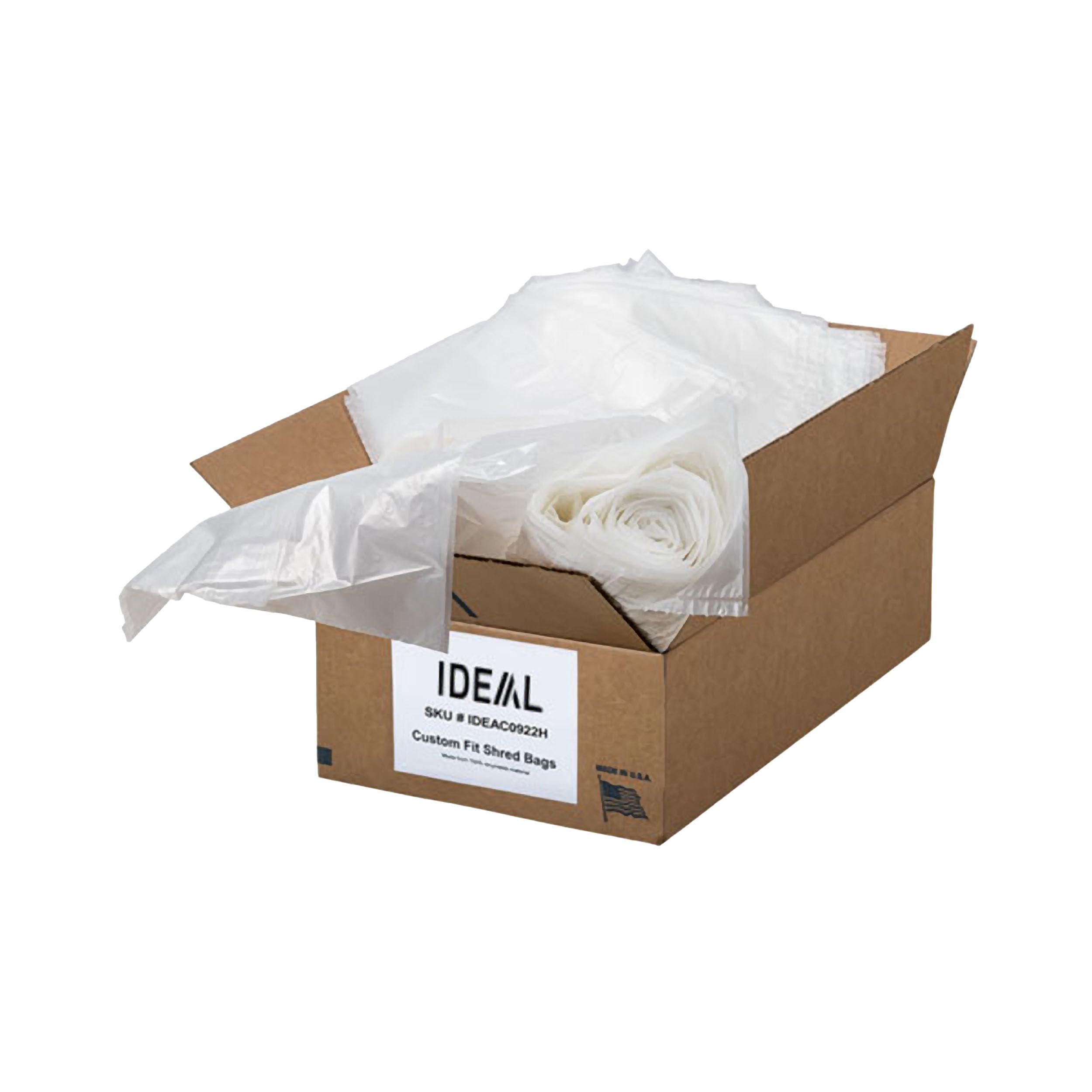 Ideal Shredder Bags 27x64 Inch - 65 Gallon Heavy Duty Gusseted Trash Bags for Ideal Shredder Models 4107 & 4108 - 80 Count Pack (AC0922H) - Perfect for Office Paper Shredding & Document Disposal