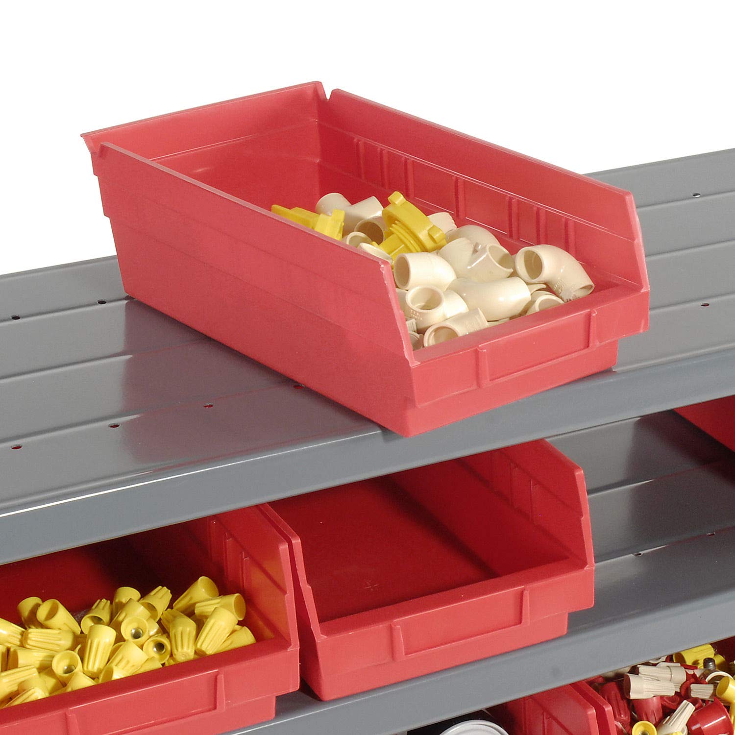 Global Industrial 7-Shelf Steel Storage Rack with 30 Plastic Bins (4