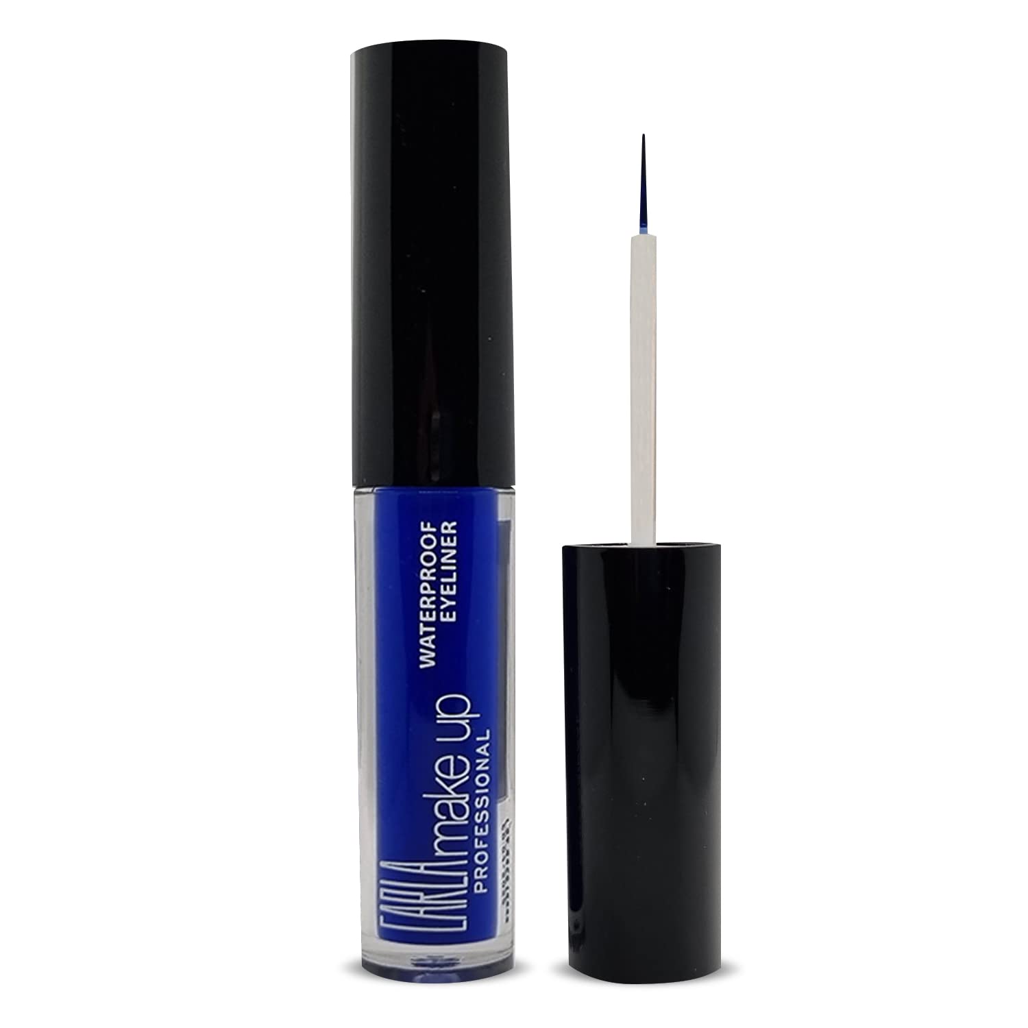 **Carla Professional Waterproof Liquid Eyeliner - Blue, Flexible Brush for Smooth & Precise Lines - Long-Lasting Makeup for Parties, Weddings & Everyday Wear (Pack of 1)**