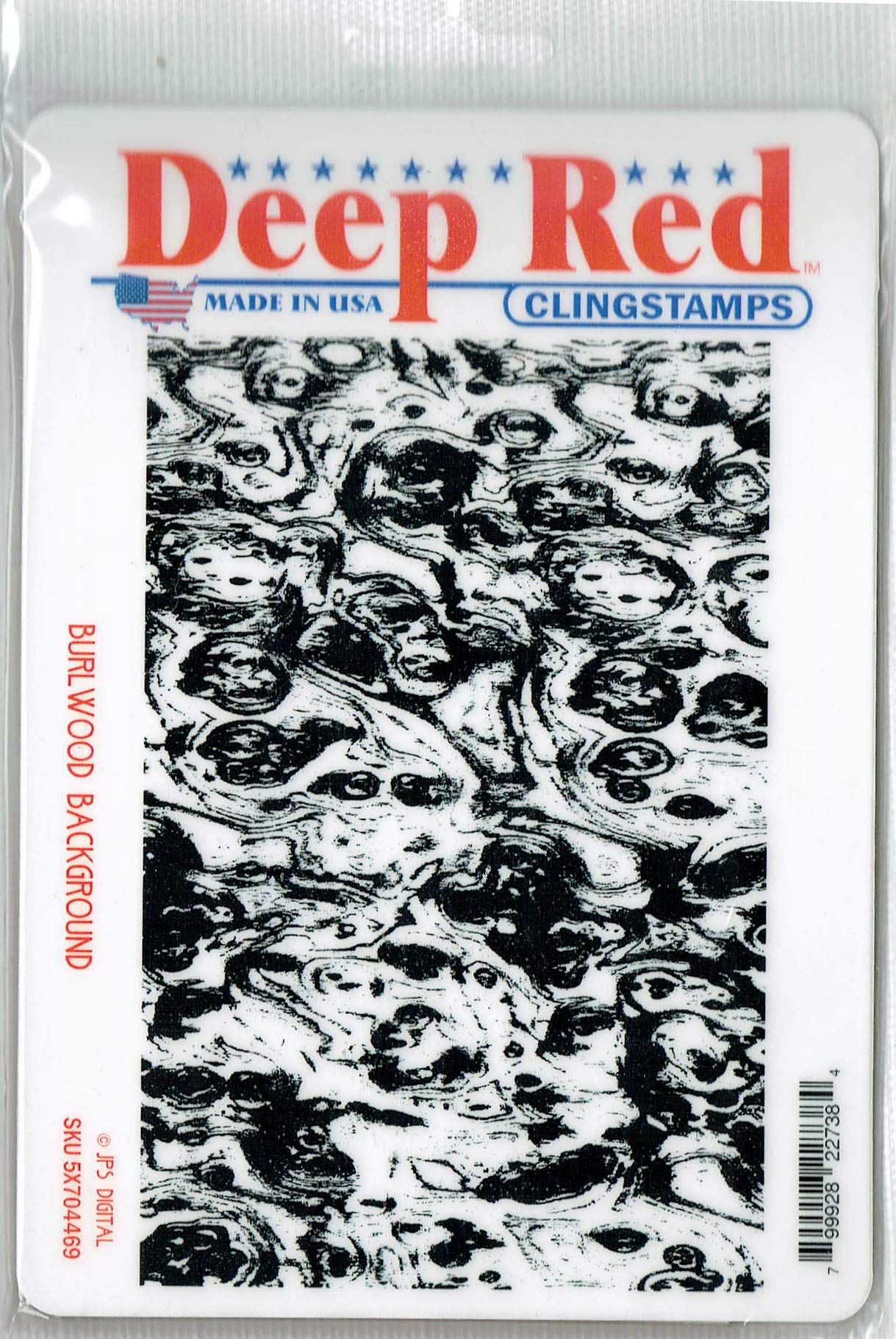 Deep Red Burlwood Rubber Stamp for Scrapbooking, Card Making & DIY Crafts - Vintage Wooden Stamp with Elegant Design