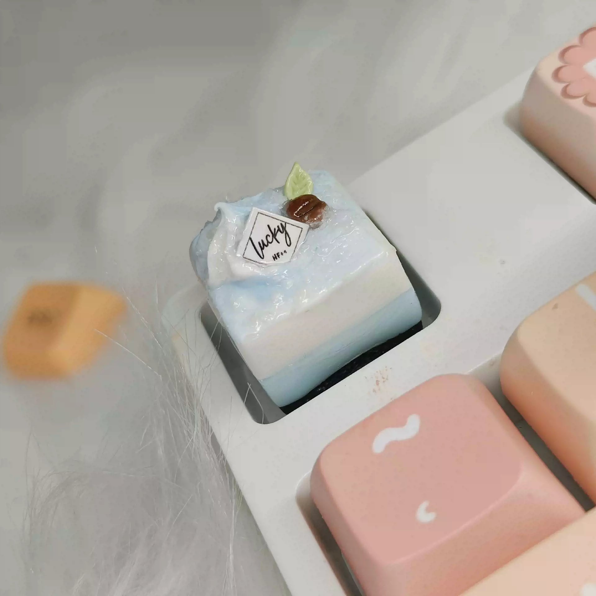 Handmade Resin Clay Food Collection Keycaps - Custom Stone Plastic Clay Artisan Keycaps for Mechanical Keyboards | Unique Keyboard Decor for Gaming & Office Use