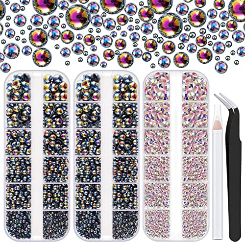 AB Crystals + Black AB Pearls
