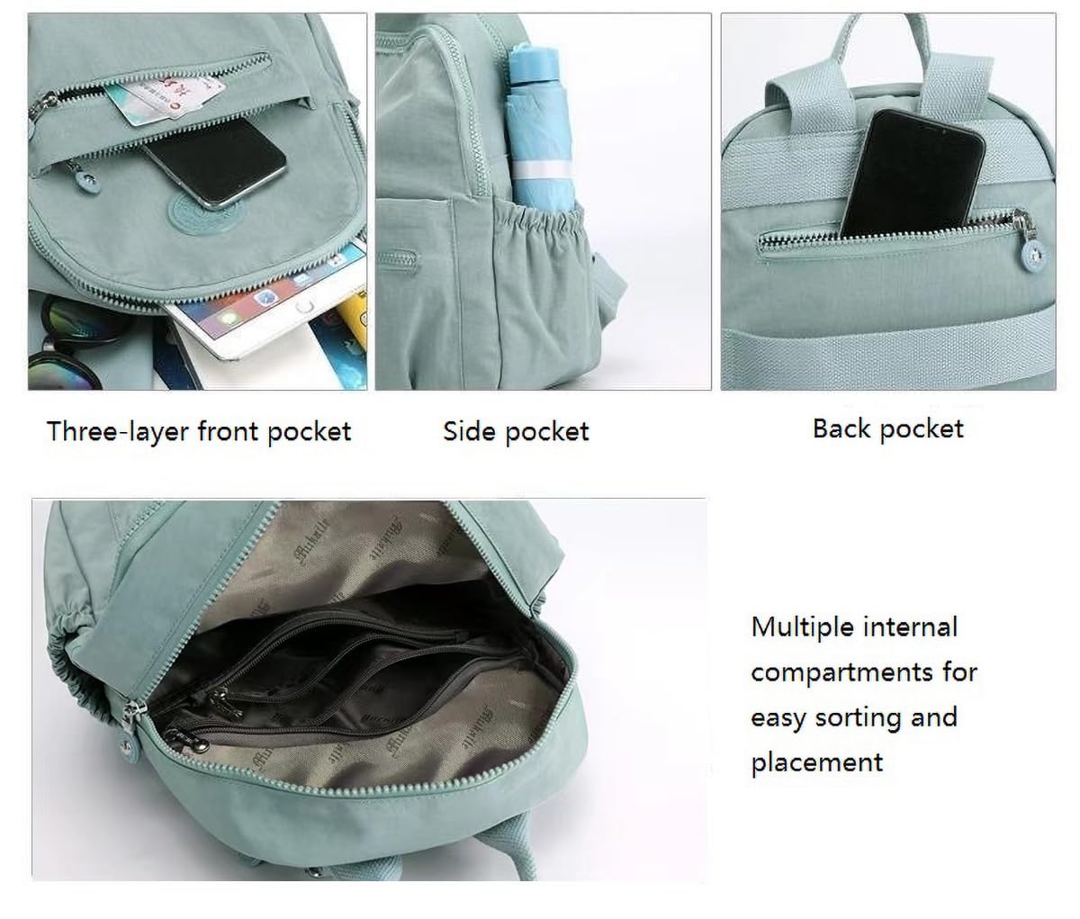 Go-Done MUKAITE 11L Mini Fashion Backpack for Women - Small Nylon Ladies Backpack, Lightweight Shopping Bag - Perfect for Travel, Work & Daily Use