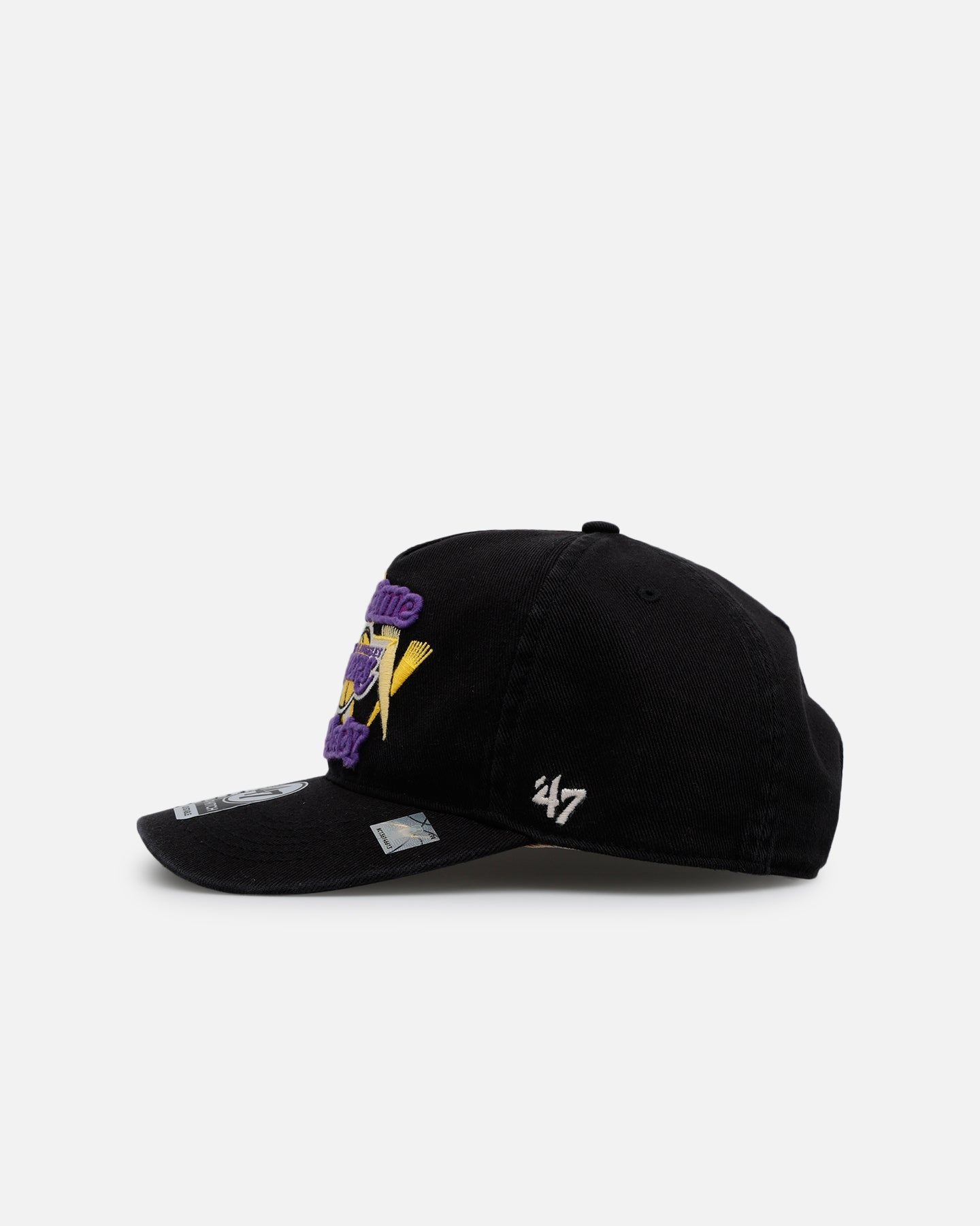47 Brand Los Angeles Lakers NBA Championship Trophy Case Premium Snapback Hat - Black Adjustable Fitted Cap for Men & Women - Perfect for Basketball Games, Fan Collections and Streetwear Fashion