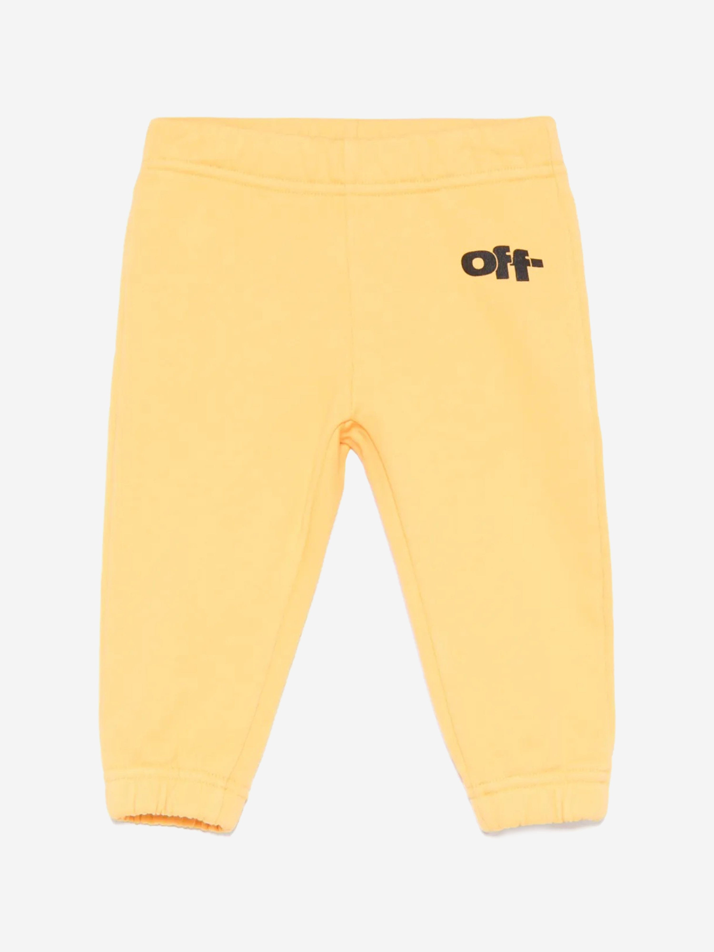 Trendy Yellow Graphic Joggers for Baby Boys - Soft Cotton Comfort Pants for Playtime & Outdoor Activities