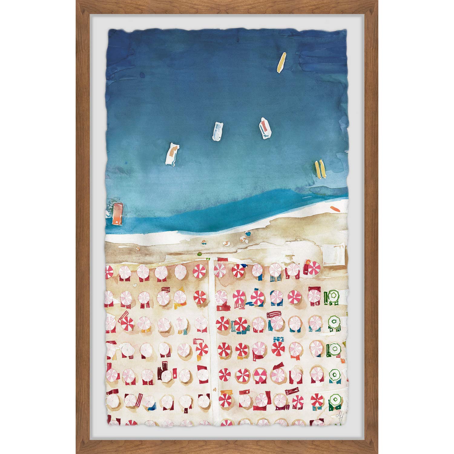 Marmont Hill Packed Beach II Framed Wall Art Print - 24x36 Inches Coastal Decor for Living Room, Bedroom & Office