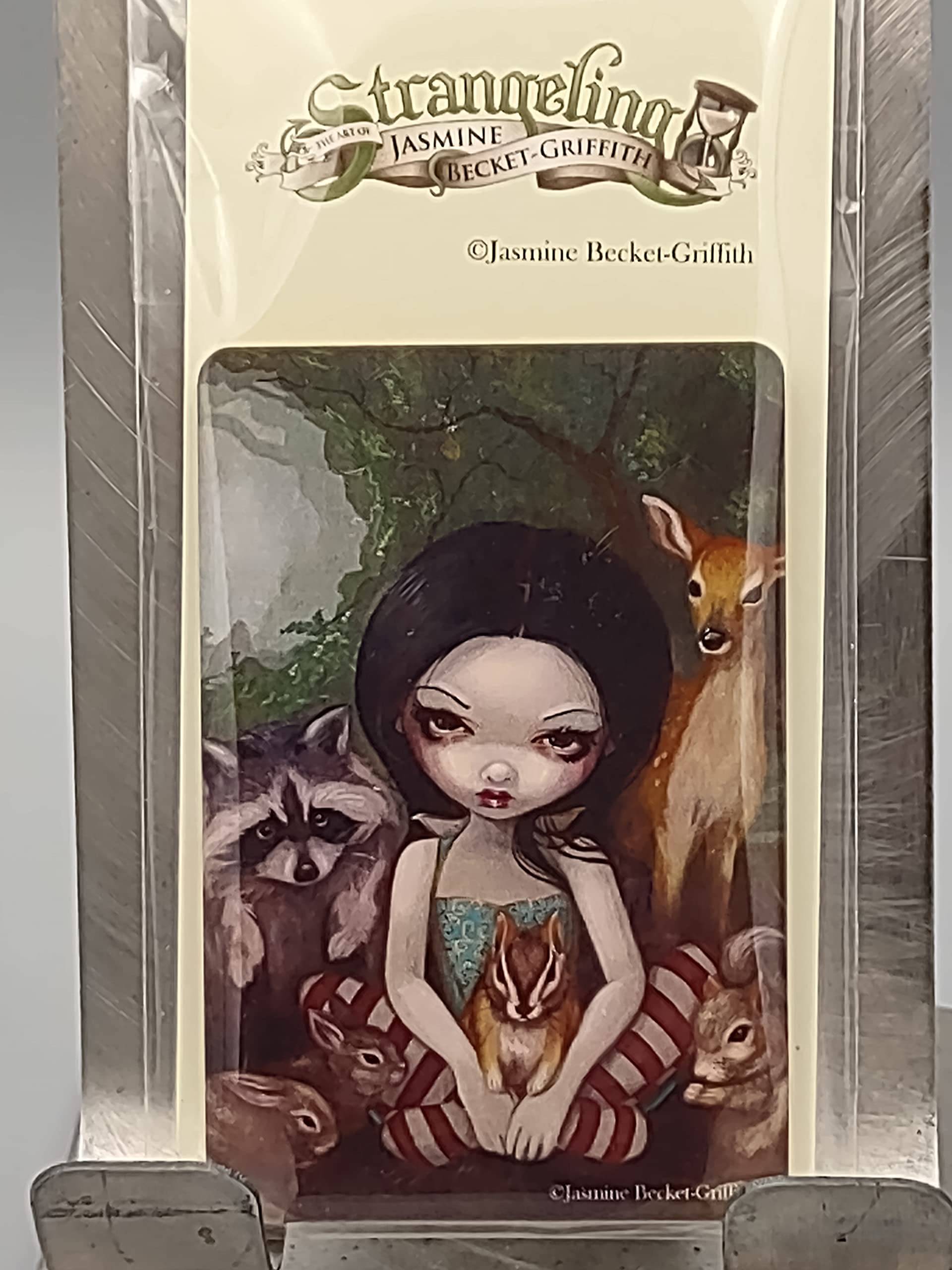 Arcane Vault - Jasmine Becket-Griffith Gothic Fairy Tale Snow White & Animal Friends Wooden Fridge Magnet - UV-Coated Collectible Art Magnet for Home Decor, Kitchen & Office (1237-LM) - Perfect for Disney Fans, Fairy Tale Lovers & Gothic Art Collectors