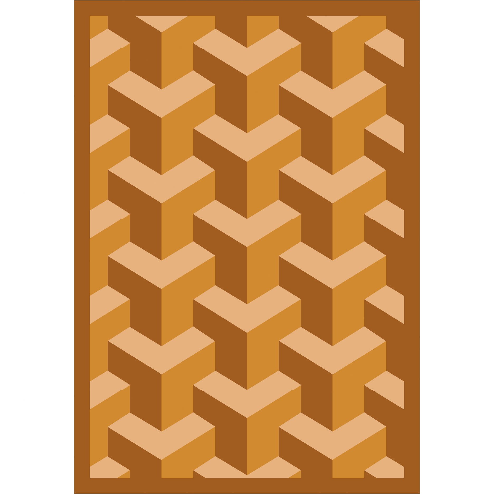 Joy Carpets Kaleidoscope Rooftop Whimsical Area Rugs - Soft Wheat Color Non-Slip Kids Playroom Rug for Nursery, Bedroom & Play Areas