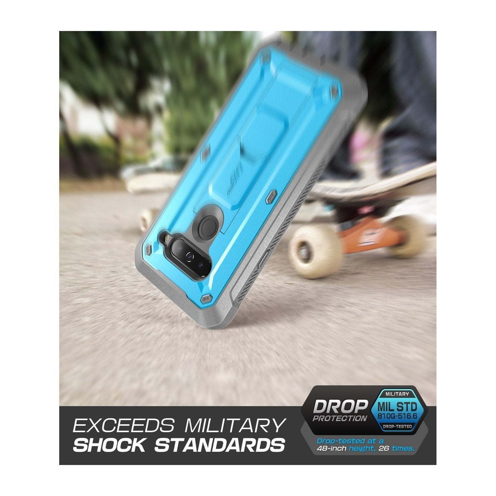 LG V40 ThinQ Unicorn Beetle Pro Rugged Holster Case with Built-in Screen Protector - Shockproof, Heavy Duty Protection for LG V40 ThinQ - Perfect for Outdoor, Construction & Extreme Sports Use (Blue)