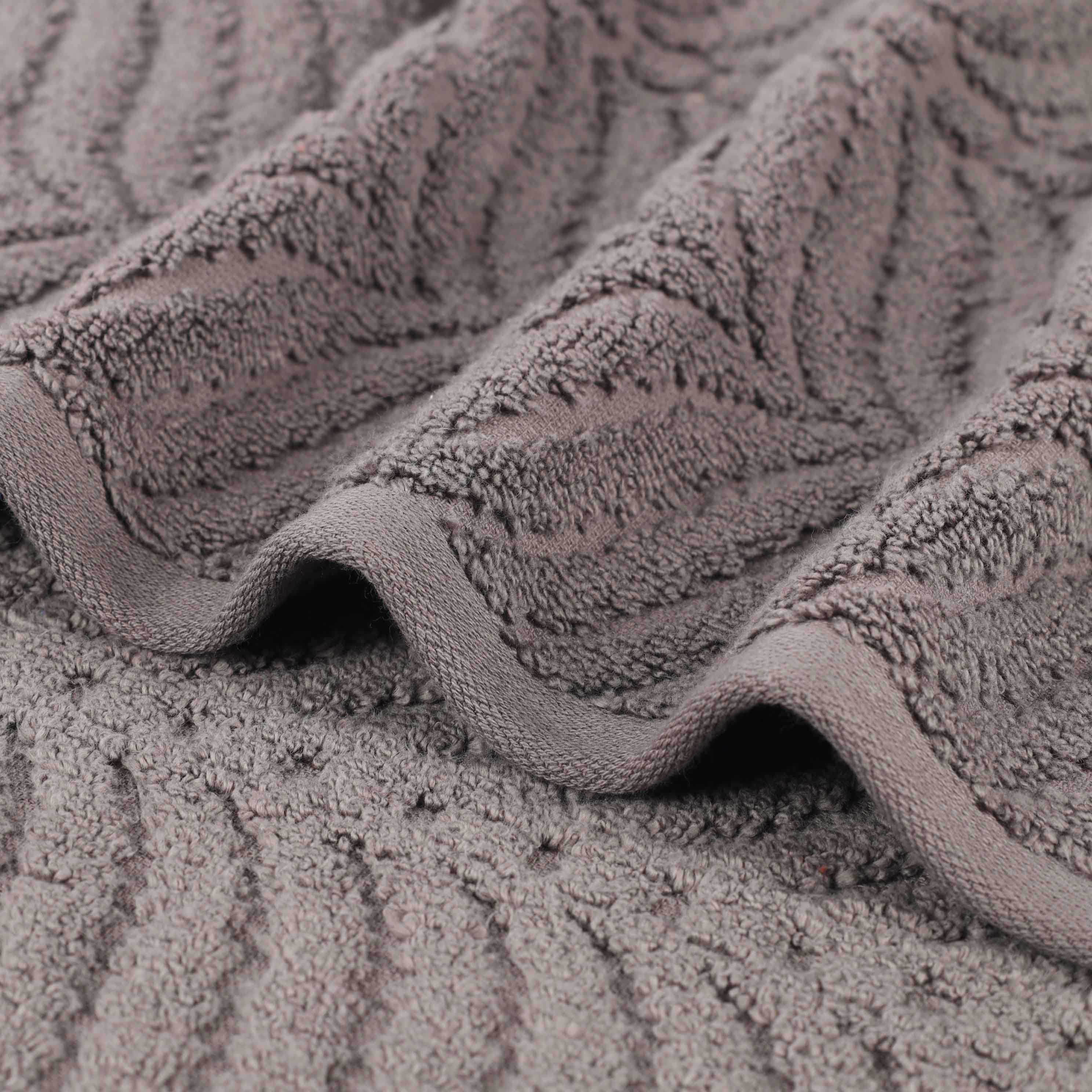 Premium 100% Zero Twist Cotton Hand Towels - Set of 6 | Soft & Absorbent Solid & Jacquard Chevron Design | Perfect for Bathroom, Kitchen & Guest Use