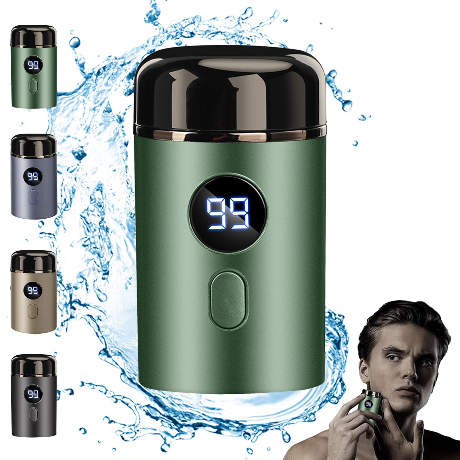 Doonai Mini Portable Electric Shaver for Men & Women - USB Rechargeable Travel Razor, Pocket Size Wet/Dry Washable Trimmer - Perfect for Home, Office & On-The-Go Grooming (Green)