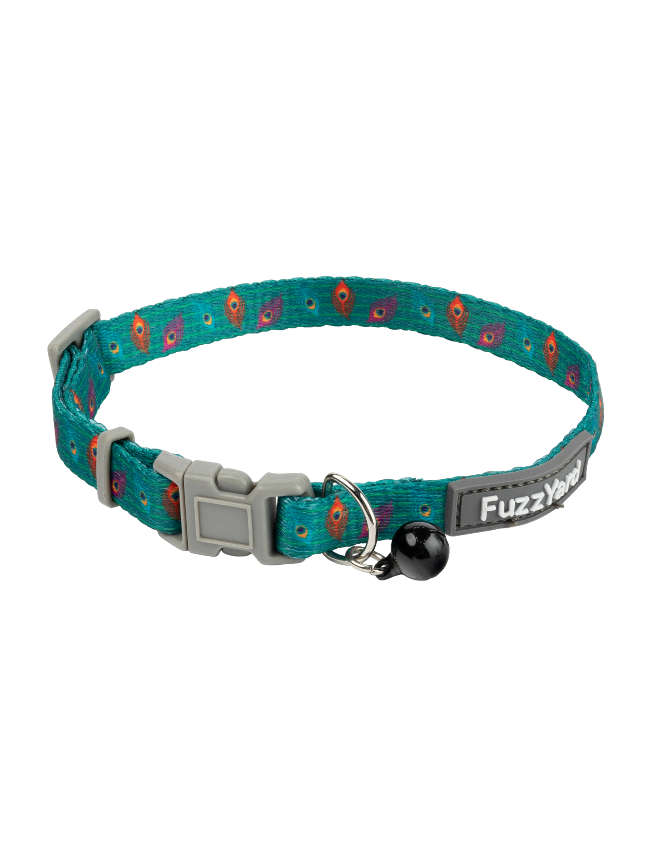 Fuzzyard Peacat Cat Collar - Adjustable Soft & Safe Breakaway Kitten Collar with Bell - Perfect for Indoor & Outdoor Cats, Daily Walks & Playtime