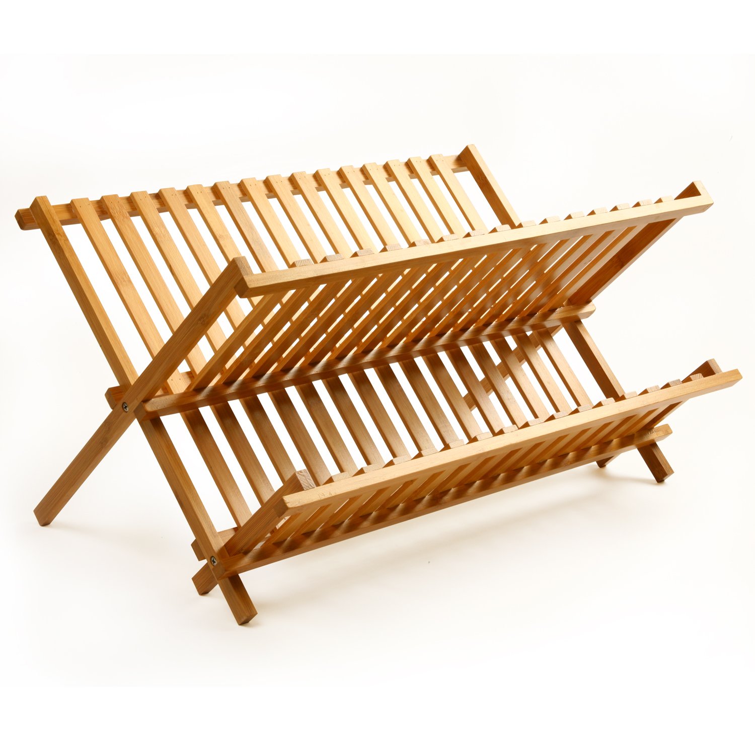 Norpro Bamboo Dish Rack - Compact & Durable for Kitchen Storage