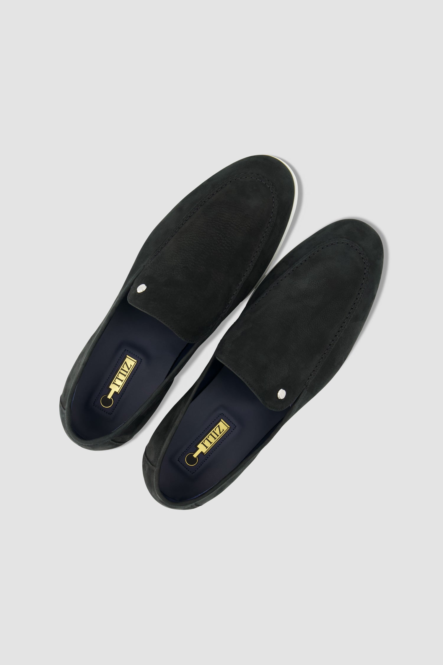 Zilli Black Suede Calfskin Loafers for Men - Premium Italian Leather Slip-On Shoes - Comfortable Business Casual & Formal Wear for Office, Wedding & Special Occasions