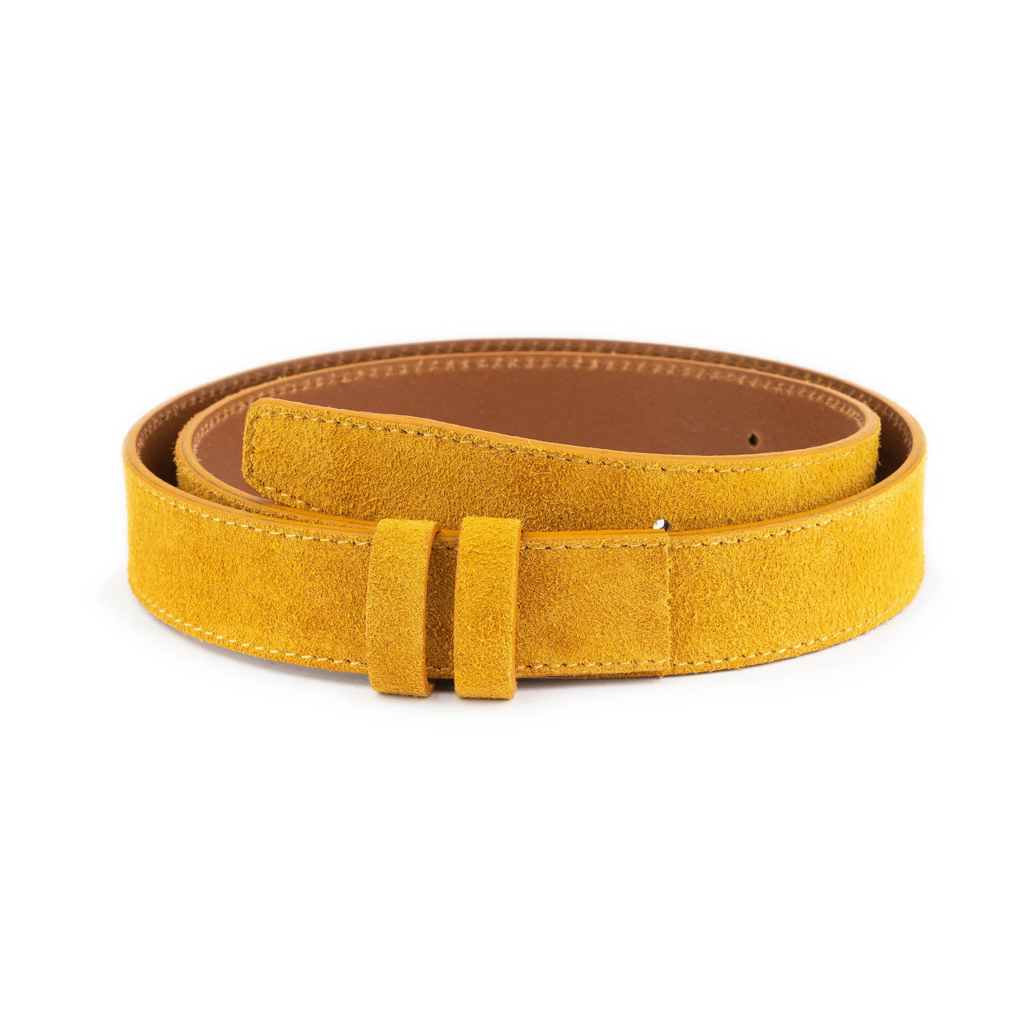 3.5 cm Camel Suede Leather Replacement Belt Strap for Ferragamo Buckles - Perfect for Dress Pants, Jeans & Formal Attire