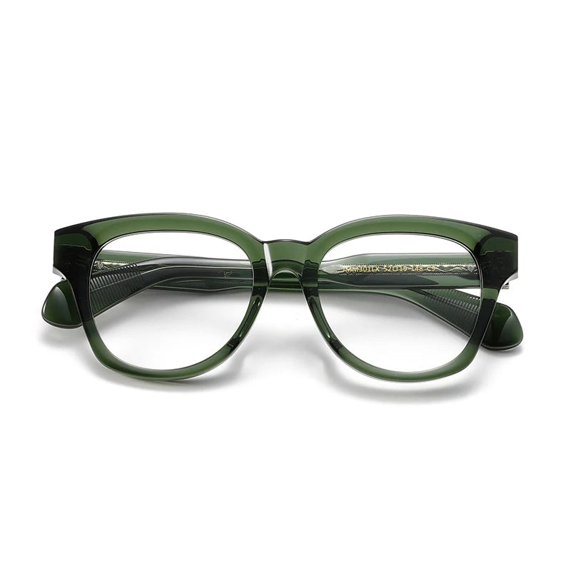 Stylish Unisex Black Acetate Eyeglasses - Full Rim Oval Square Frame (Model 94301) | Perfect for Work, Reading & Fashion Accessories