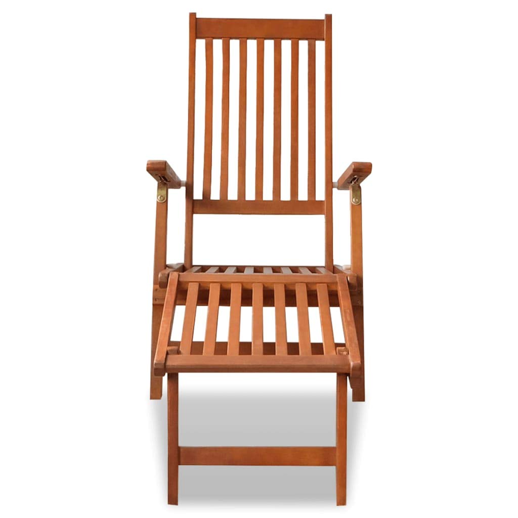 **Solid Acacia Wood Folding Patio Chaise Lounge Chair with Adjustable Footrest – Perfect for Outdoor, Garden, Deck, Poolside & Backyard Relaxation**