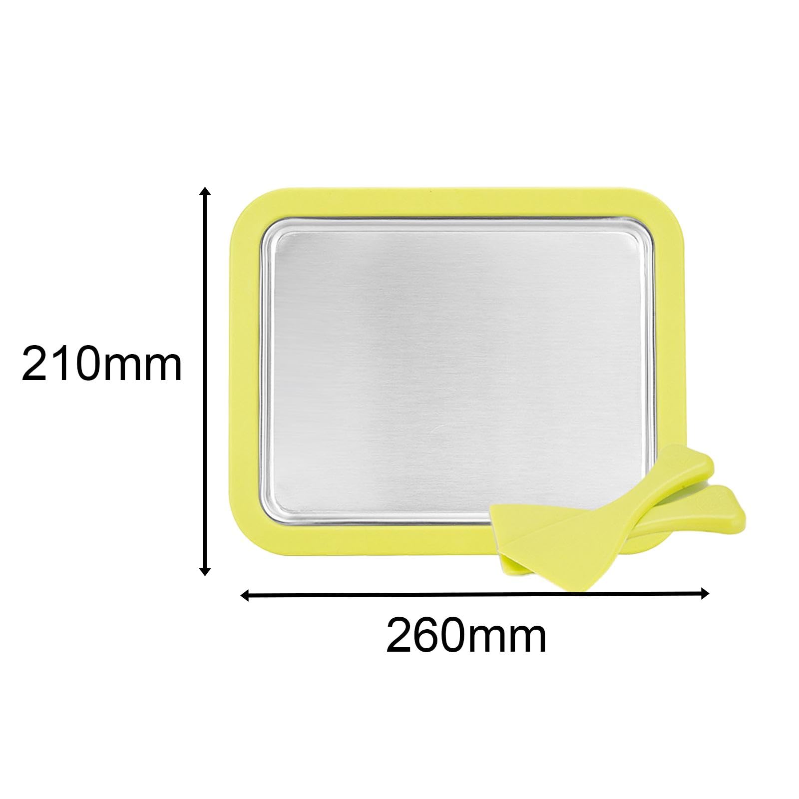 DIY Ice Cream Maker Roller Pan with 2 Scrapers - Fun Parent-Child Activity Kit for Homemade Frozen Treats | Durable Freezer Pan for Yogurt & Desserts | Yellow Kitchenware for Family Bonding & Summer Fun