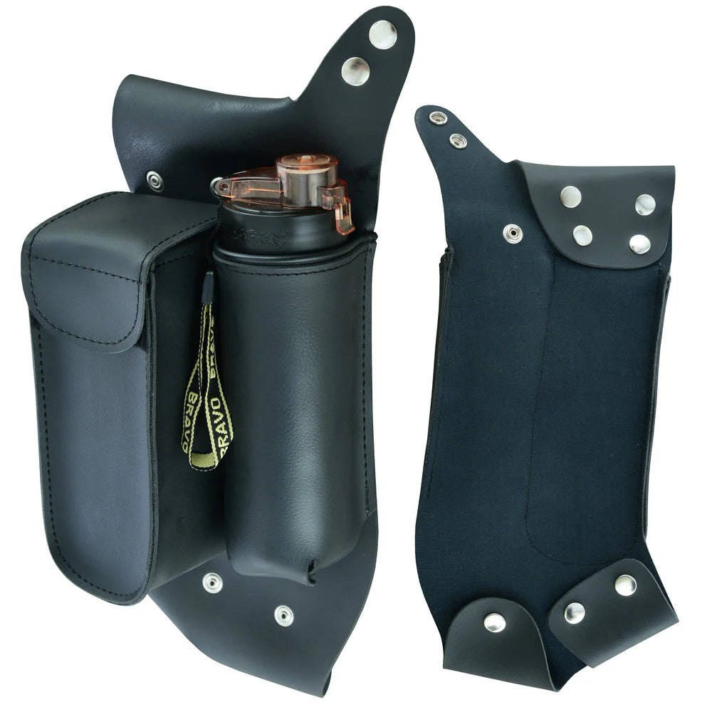 DS5826L Left Side Crash Bar Bottle Holder - Durable Motorcycle Accessory for Harley Davidson, Perfect for Water Bottles & Drinks on Road Trips & Adventure Rides
