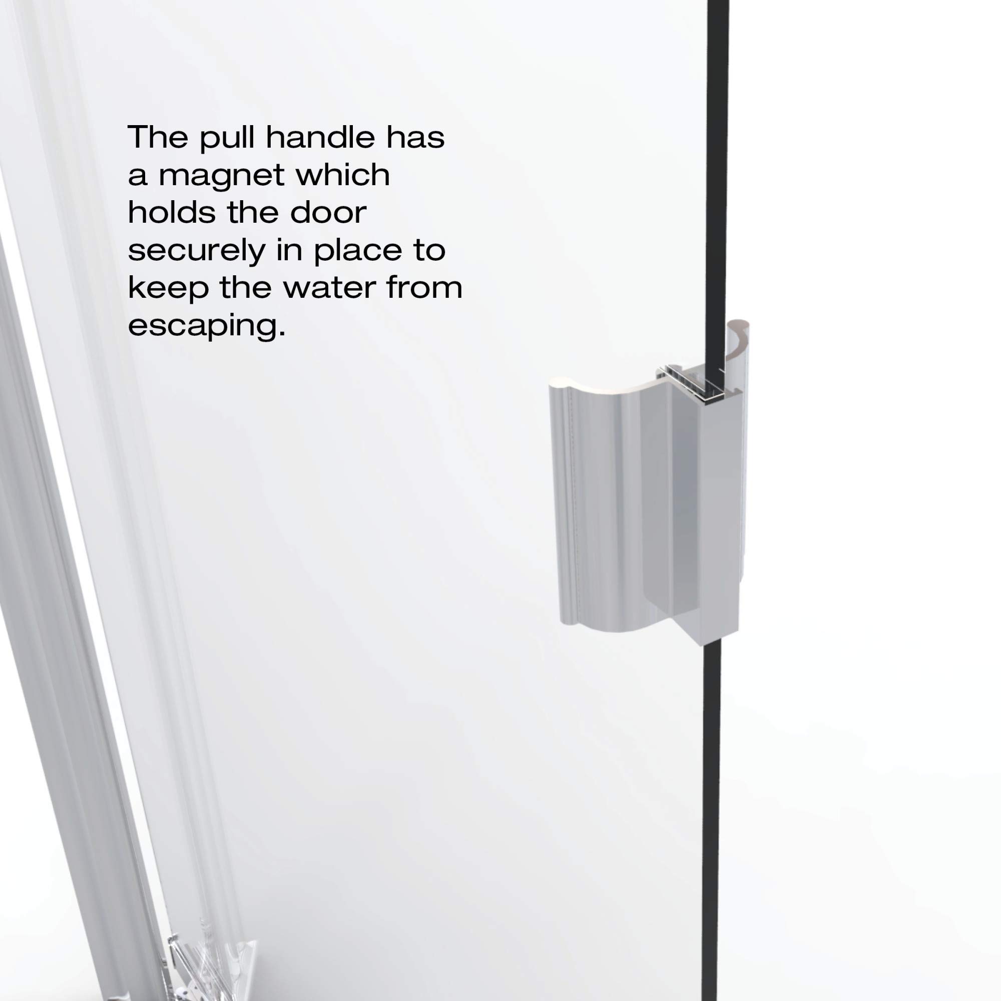 Basco Armon 31.75 to 33.25 Inch Semi-Frameless Pivot Shower Door - Clear Tempered Glass with Chrome Finish for Bathroom Renovation & Modern Home Upgrade
