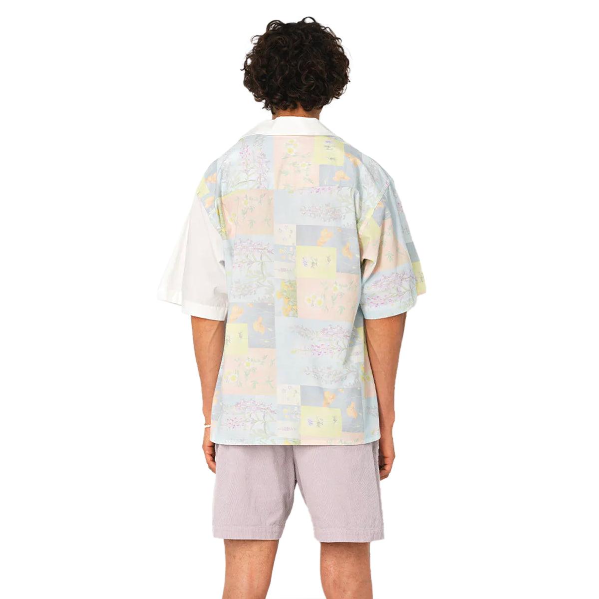 Super Bloom Grid Camp Shirt for Men - Lightweight Summer Button Down Shirt with Short Sleeves - Perfect for Beach Vacation, Outdoor Adventures & Casual Wear