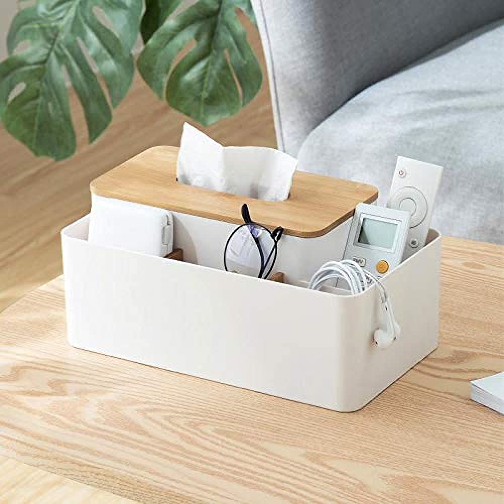 Multifunctional Tissue Box and Remote Control Holder - Desktop Storage Organizer for Office, Home, and Car (Grey) | Perfect for Keeping Desks Neat and Storing Essentials