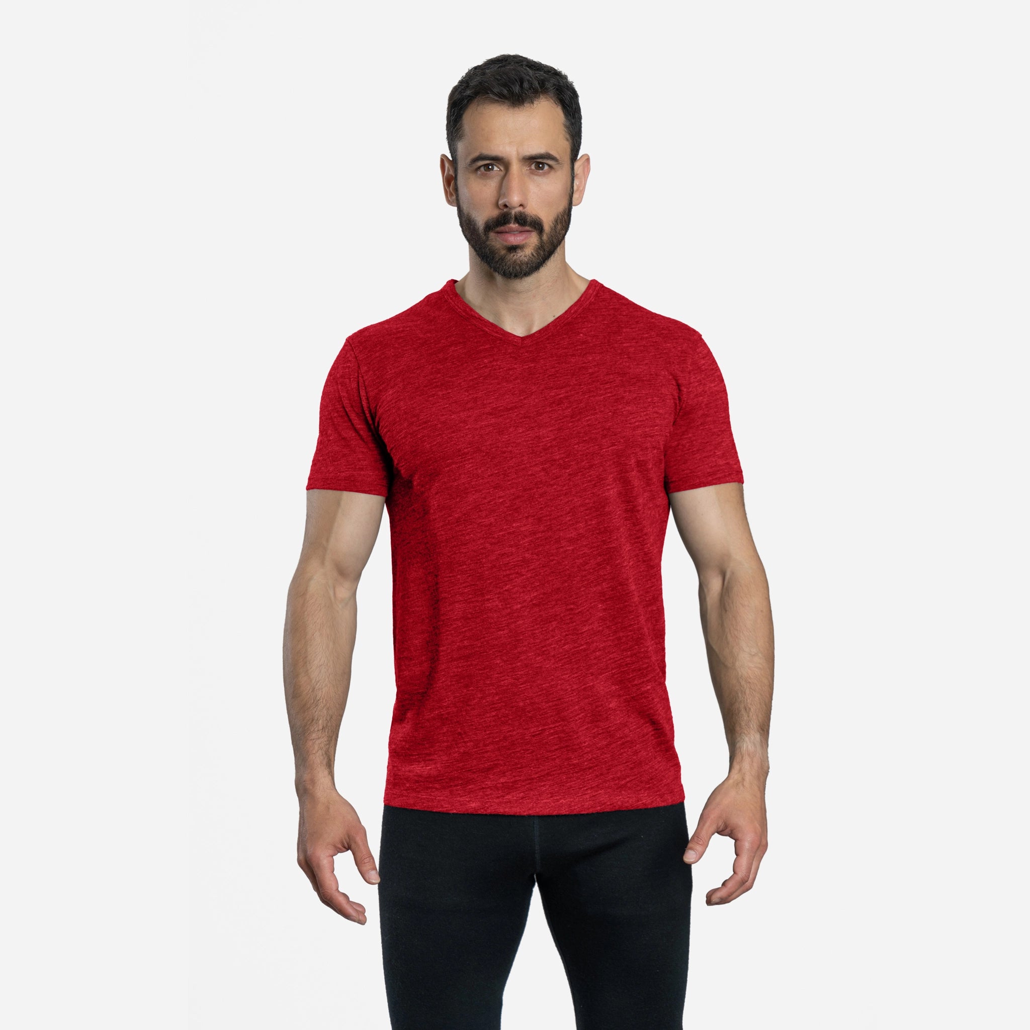 Ultralight Men's Alpaca Wool V-Neck T-Shirt - 160 GSM Soft Breathable Tee for Outdoor Hiking & Casual Wear