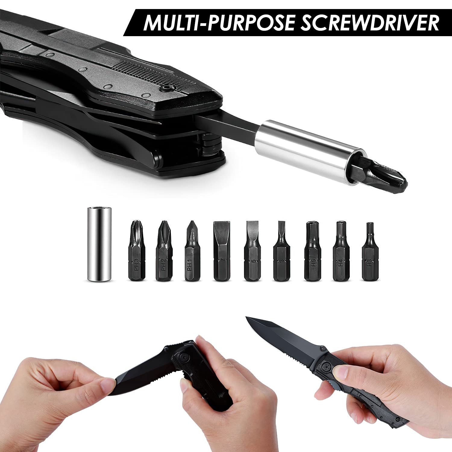 **13-in-1 Multitool Knife for Men - Best Father's Day Gift from Daughter, Son, or Wife - Portable Multi-Function Pliers for Outdoor, Camping, Hiking & Survival - Cool Gadget for Dad & Boyfriend**    *(Use Cases: Perfect for DIY projects, emergency repairs, outdoor adventures, and everyday carry!)*