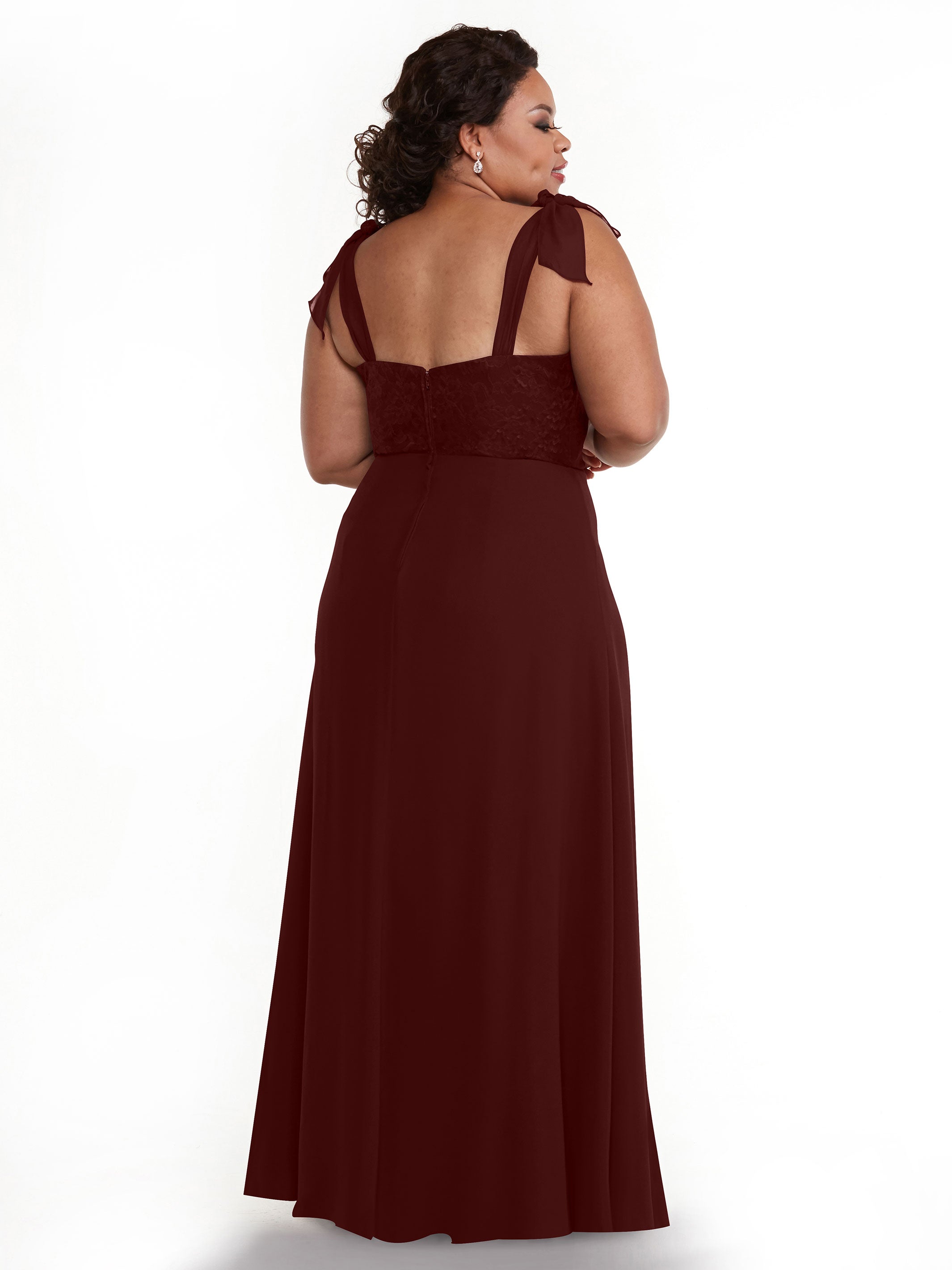 Elegant A-Line Bridesmaid Dress with Lace Bodice & Tulle Ribbon Straps - Perfect for Weddings, Formal Events & Special Occasions
