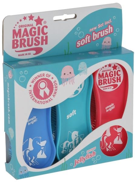 Kerbl Original Magic Brush Set - 3-Piece Horse Grooming & Massage Brush Kit for Equine Care | Perfect for Daily Horse Brushing, Show Prep & Relaxing Massage