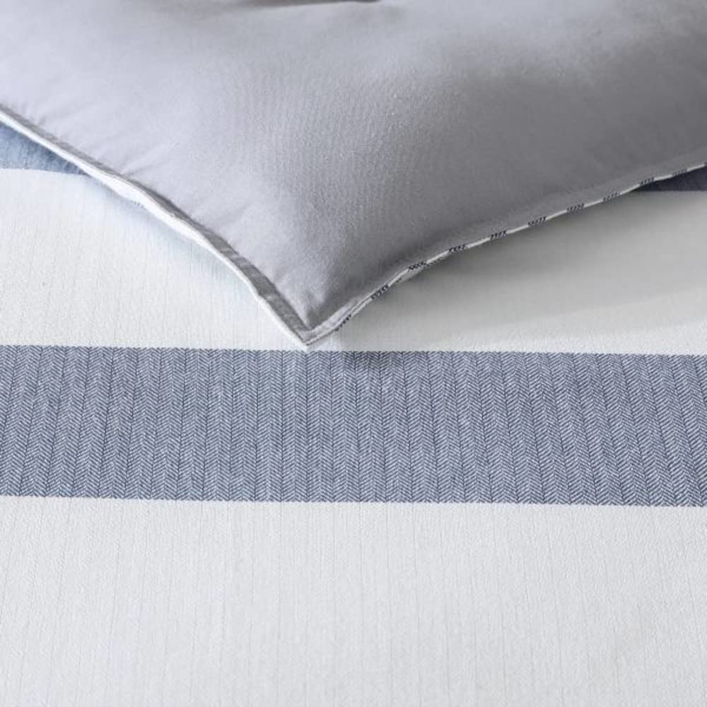Nautica Queen Comforter Set - 100% Cotton Reversible Bedding with Matching Shams | Mediterranean Style All-Season Luxury Bedding for Master Bedroom & Guest Room (Fairwater Blue, Queen Size)
