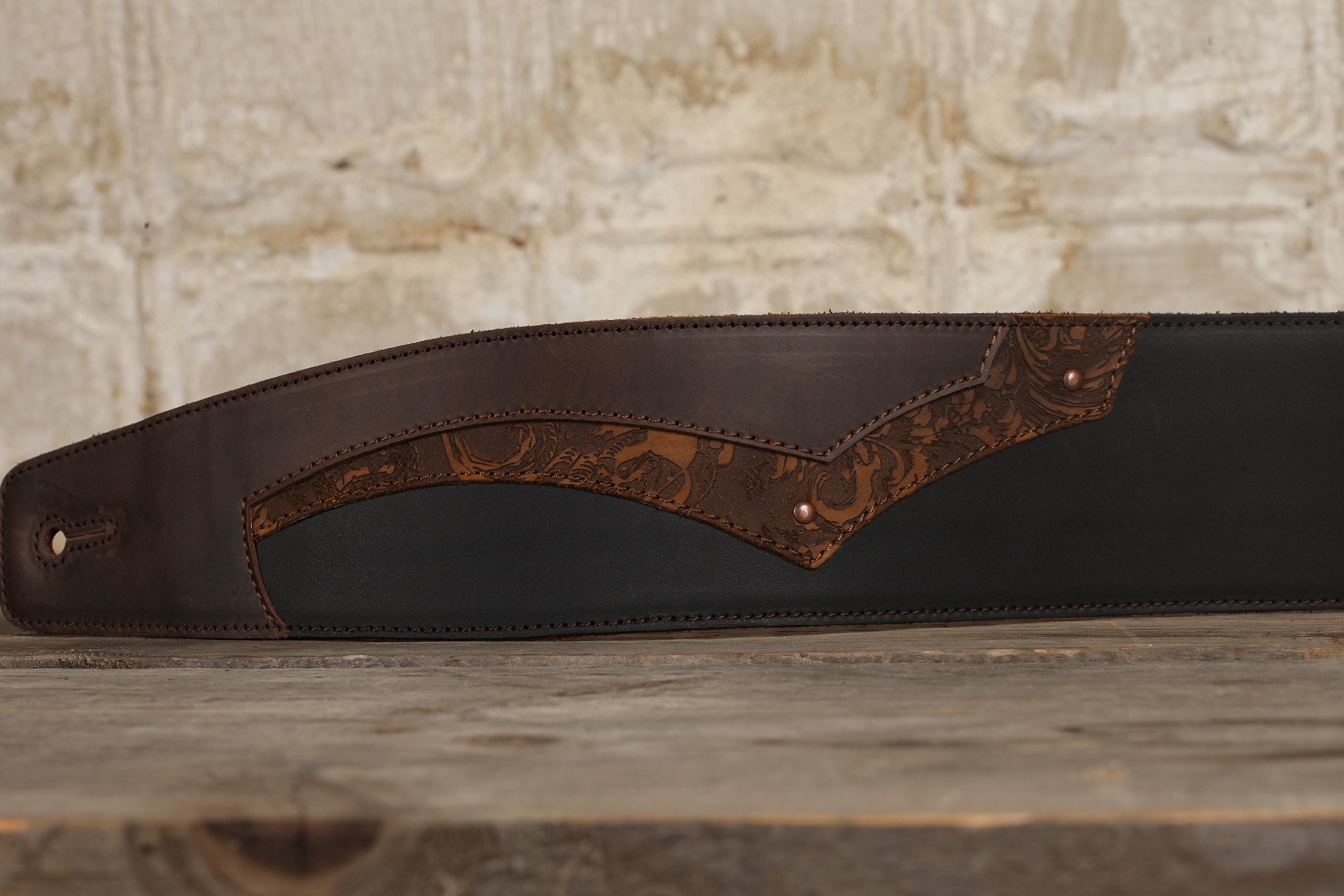 Premium Shadowlands Full Grain Leather Guitar Strap - 3