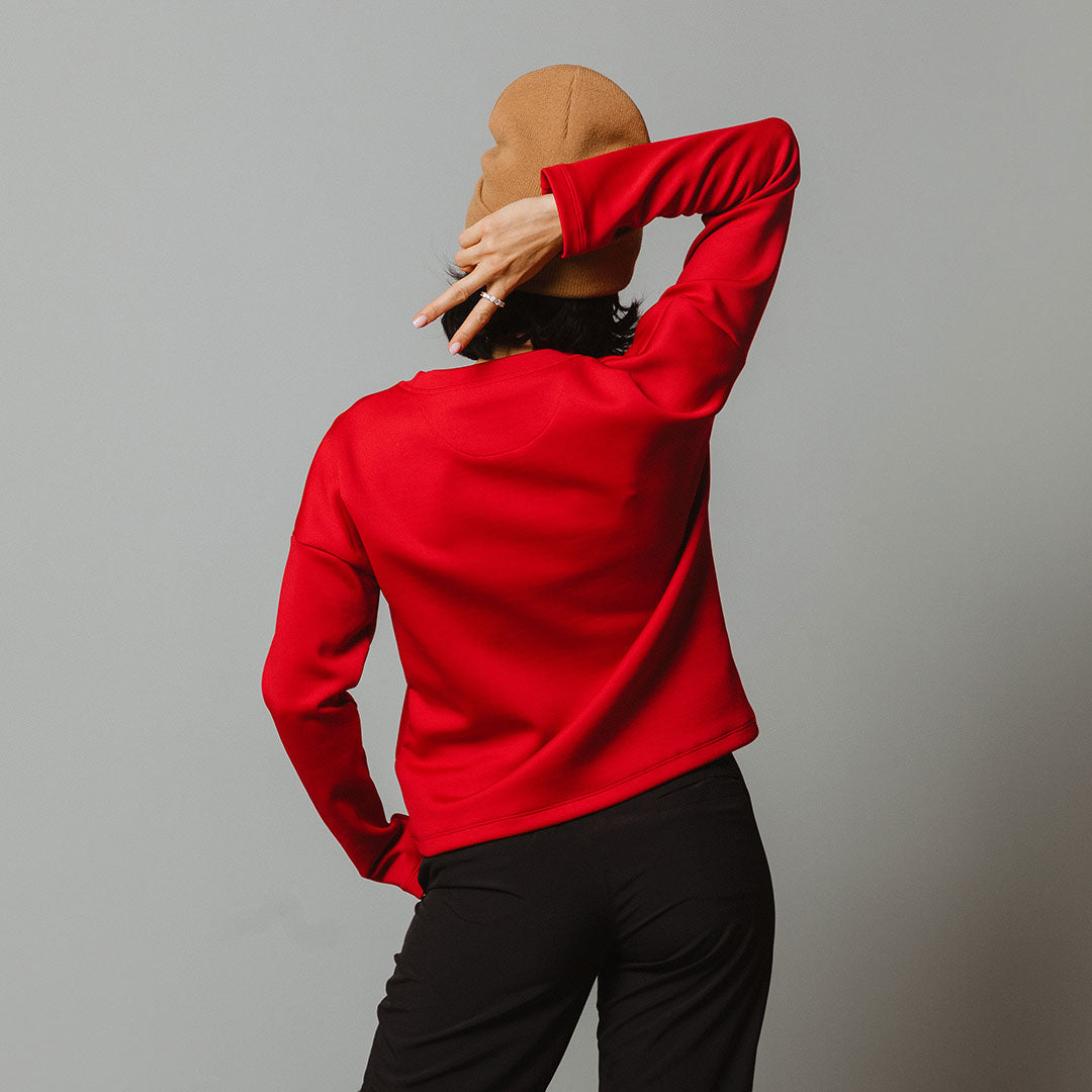 Brighton Pullover Sweater for Women - Soft & Warm Crimson Knit Top - Perfect for Casual Outfits, Fall & Winter Layering