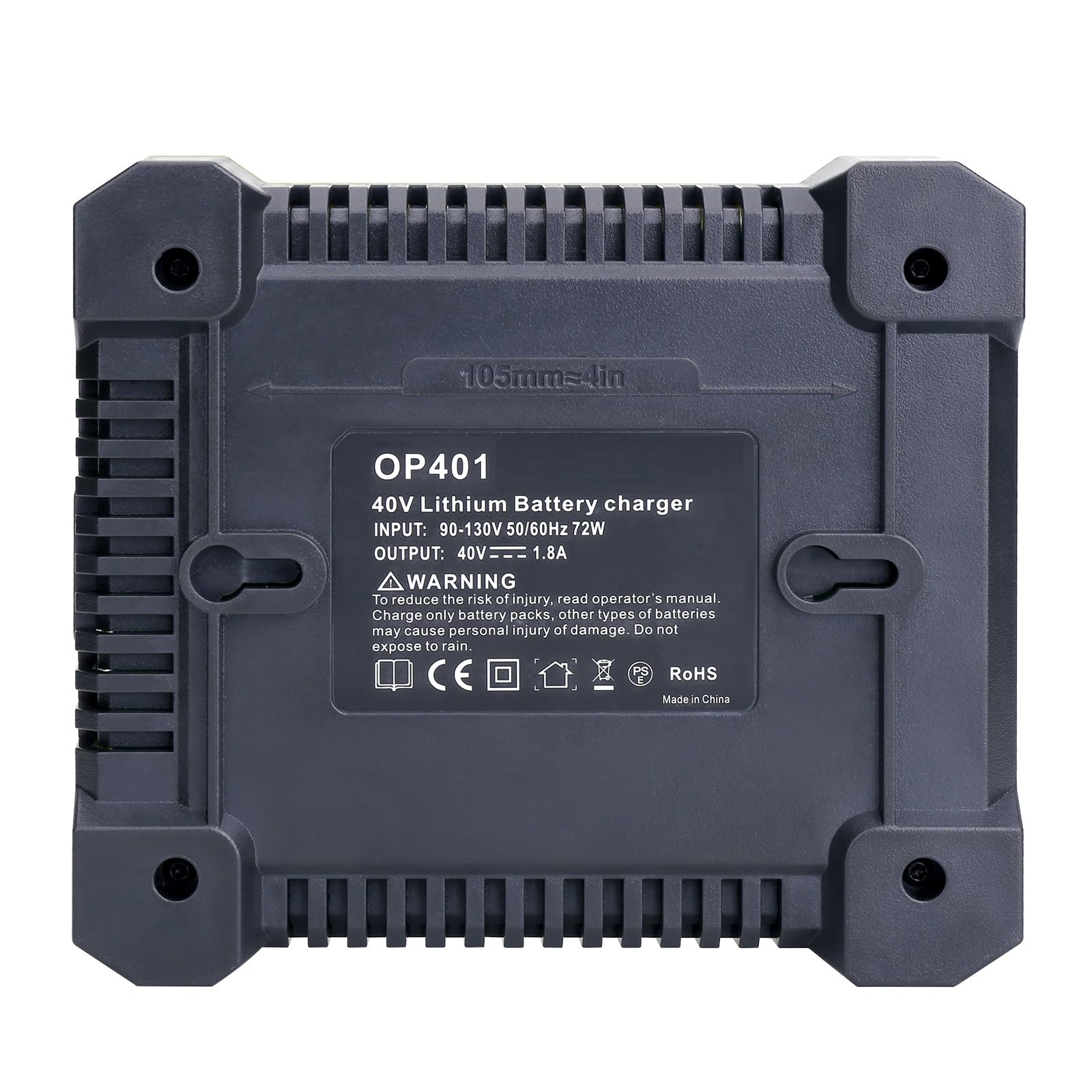 Ryobi 40V Battery Charger Replacement - Fast OP401 Charger Compatible with Ryobi 40V Lithium Batteries OP4040/OP4050/OP4050A/OP40601/OP4026/OP4015/OP4030 - Perfect for Lawn Mowers, Leaf Blowers & Power Tools