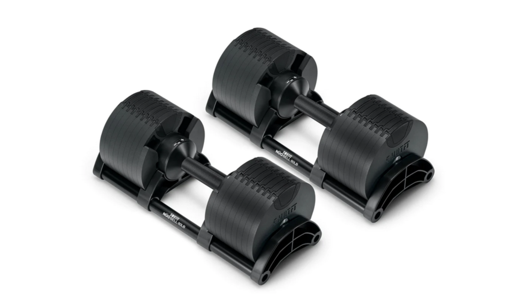 NÜOBELL 80lb Adjustable Dumbbell Set - Premium Home Gym Equipment for Strength Training & Weightlifting - Perfect for Home Workouts, CrossFit, and Fitness Enthusiasts