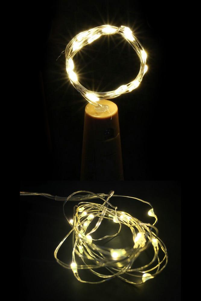 3 Pack 20 LED Warm White Cork Wine Bottle Lights - Battery Powered Fairy String Lights for DIY Home Decor, Wedding, Party & Table Centerpiece Decoration