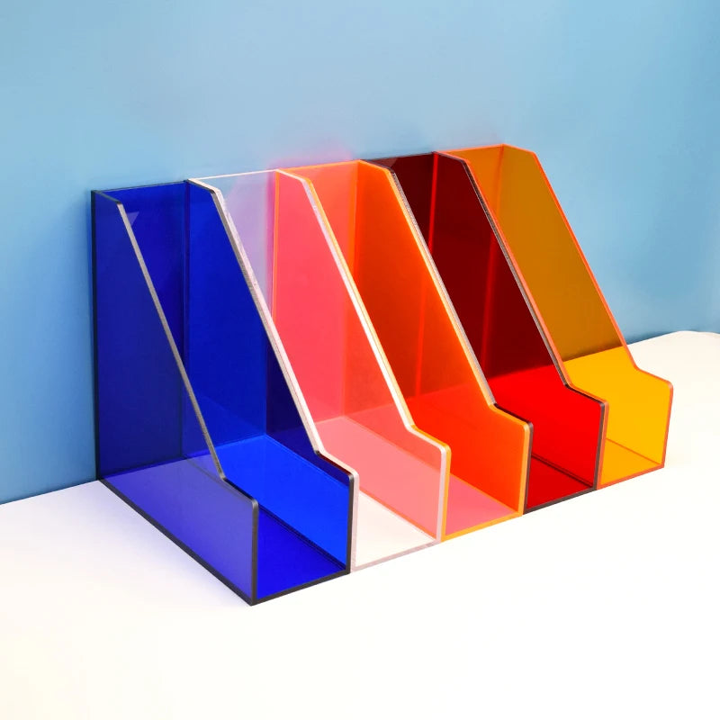 Prism Pop Acrylic File Organizer - Colorful Desktop Document Holder for Office, School & Home Organization - Perfect for Bills, Papers, Letters & Stationery Storage
