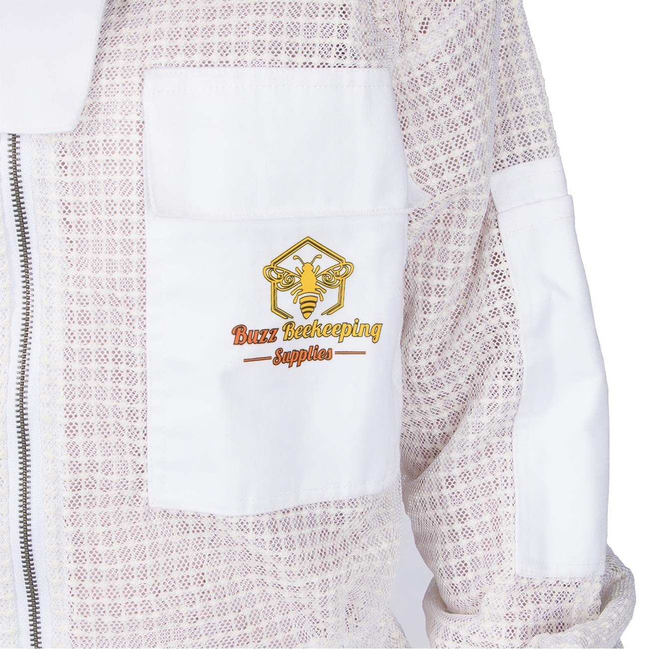 Beekeeping Suit with Ventilation & Bee Stickers - YKK Metal Zippers for Men & Women - Full Body Protection - Round Veil with Easy On/Off - 8 Pockets - Perfect for Beekeeping, Honey Harvesting & Outdoor Farm Work