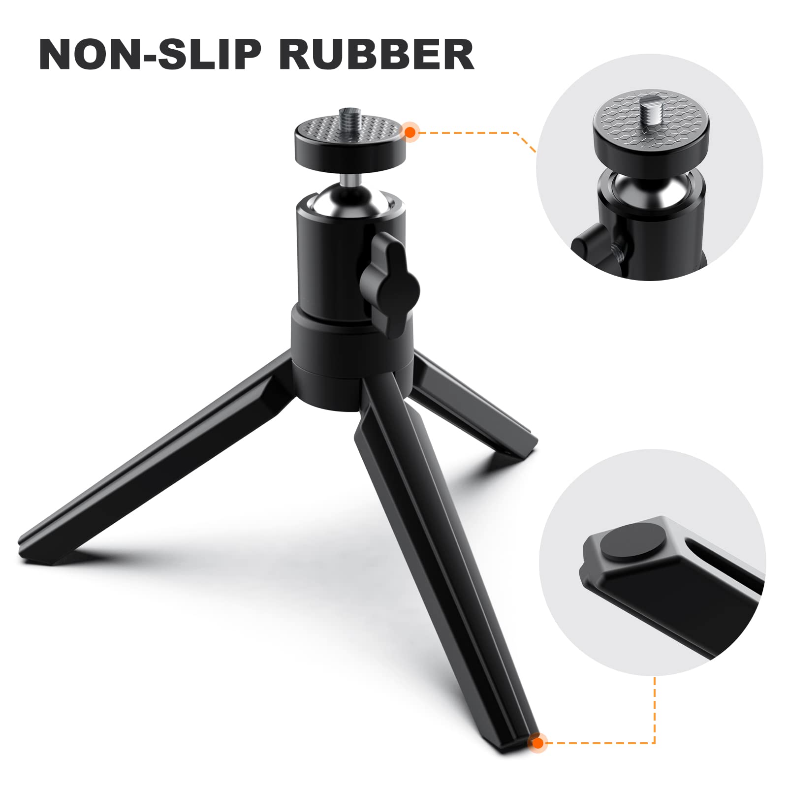 Didbynm 6.3 Inch Mini Projector Tripod Stand - Compact Desktop Tripod with Universal 1/4 Screw & Ballhead - Portable Tripod for Mini Projectors, Cameras, Smooth 4, Osmo Mobile, Vimble 2 - Perfect for Home Theater, Outdoor Movies & Vlogging