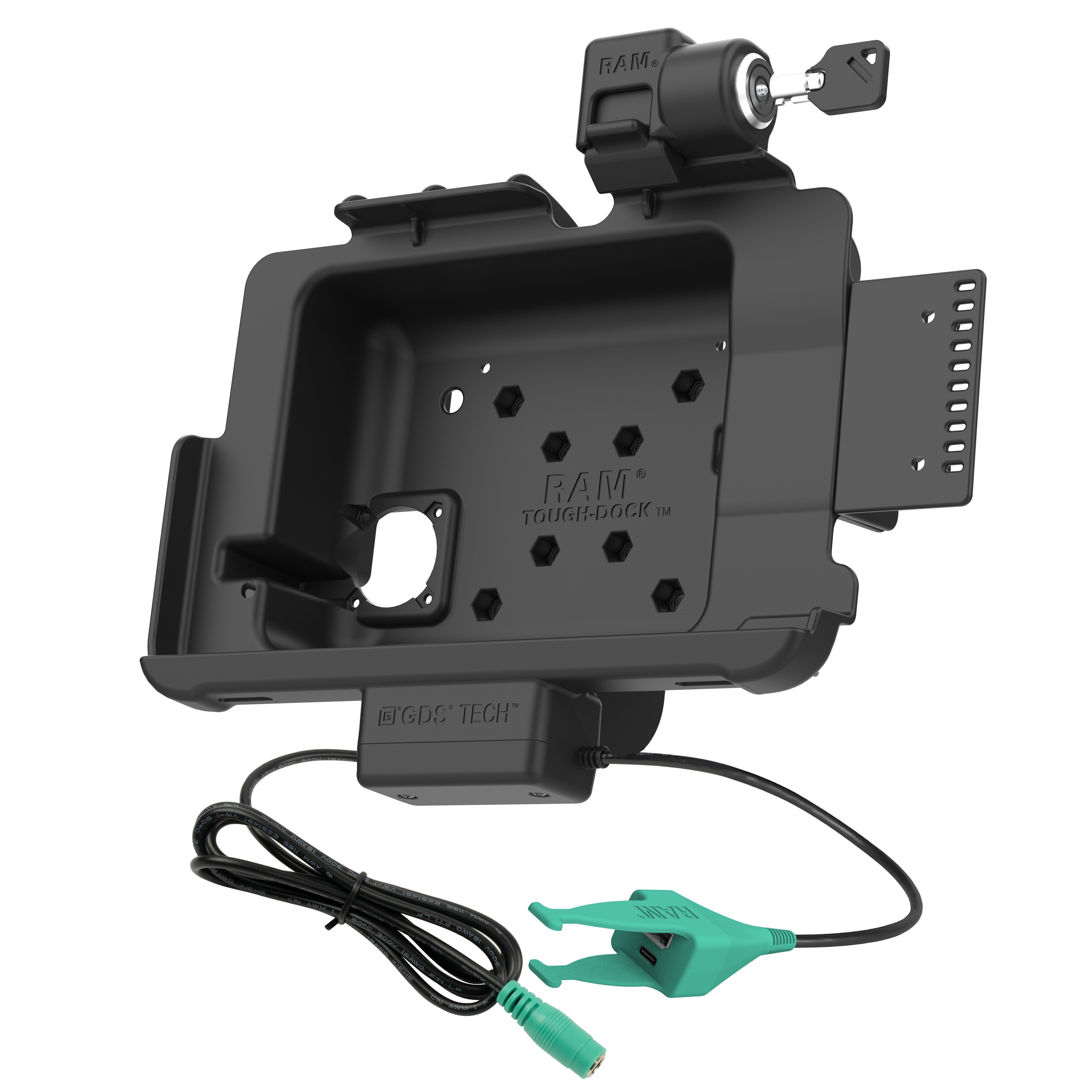 RAM® Tough Dock™ Power + USB C & USB A Charging Station for Zebra ET4x 10 Tablet - Secure Locking Mount (RAM HOL ZE21PKL CAU) - Perfect for Warehouse, Retail & Industrial Tablet Use