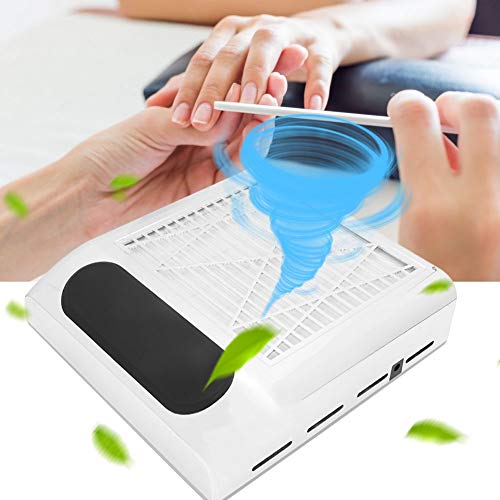 80W Nail Dust Vacuum Cleaner with Strong Suction - Portable Nail Art Dust Collector & Manicure Table Accessory for Salon & Home Nail Design (Silver) | Perfect for Nail Artists & DIY Enthusiasts