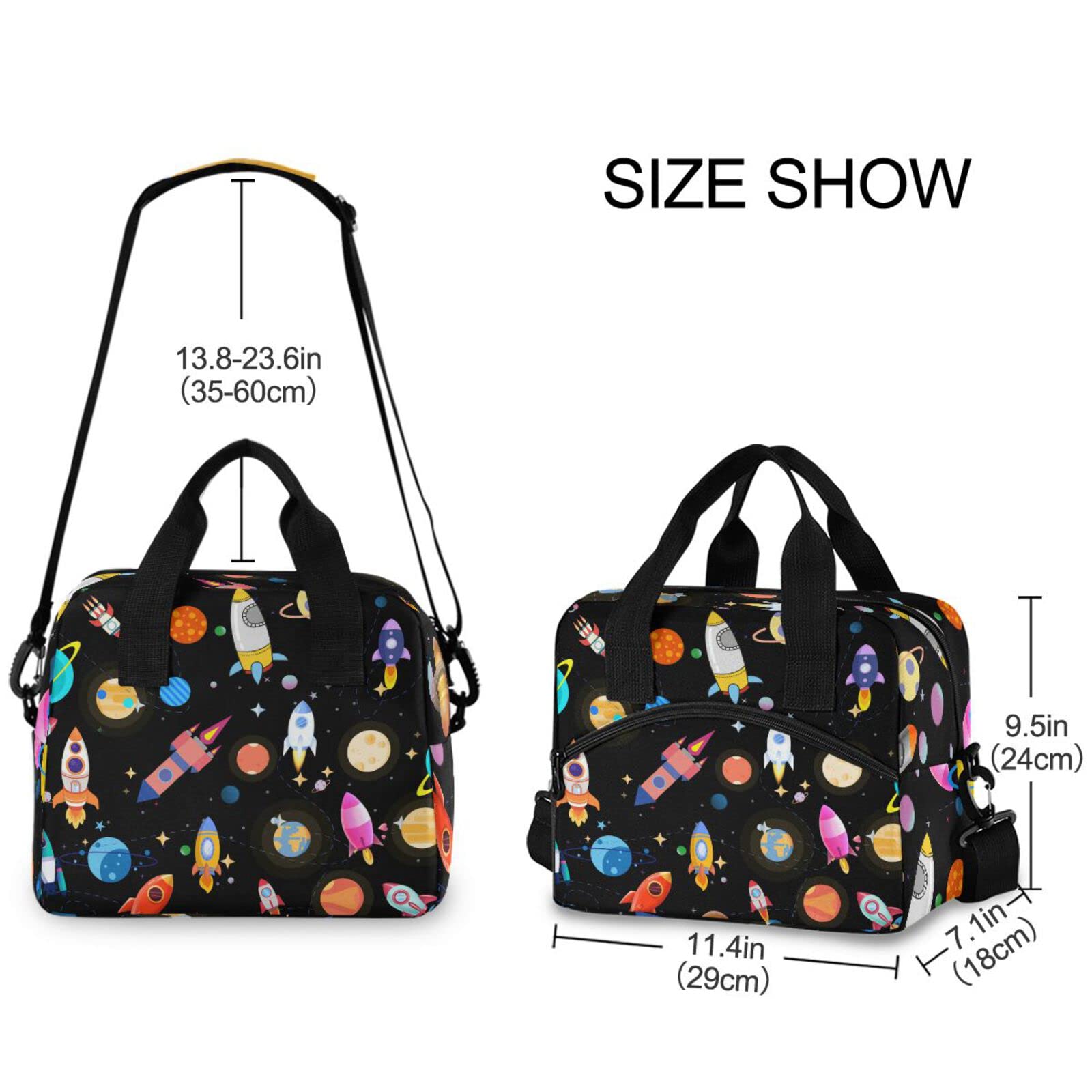 **CBBYY Planet Rocket Insulated Lunch Bag for Women & Men - Reusable Thermal Lunch Box with Adjustable Shoulder Straps - Perfect for Work, School, Picnic & Outdoor Activities**