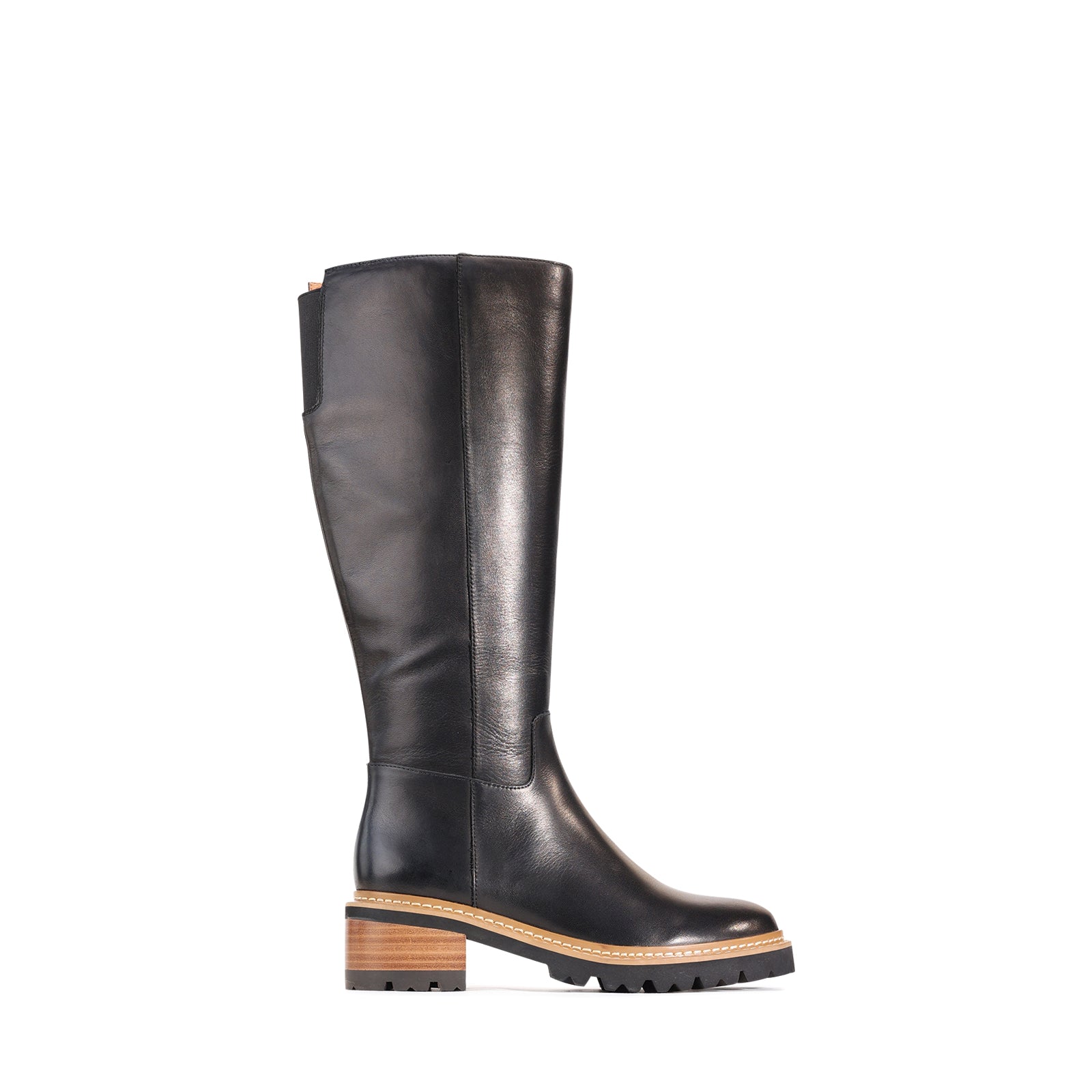 Lindetta Black High Leather Boots for Women - Stylish & Comfortable Knee-High Boots for Fall & Winter Fashion | Perfect for Office, Party & Outdoor Wear