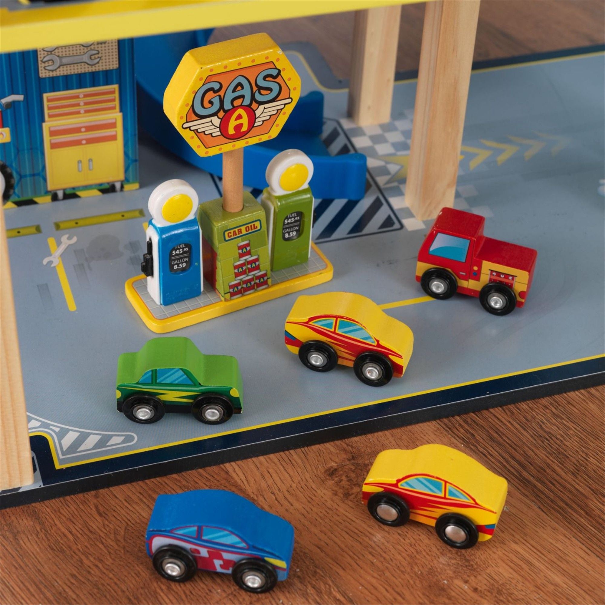 KidKraft Mega Ramp Racing Set - Wooden Toy Car Track Playset for Kids Ages 3+ | Perfect for Indoor Playrooms, Birthday Gifts & STEM Learning Activities