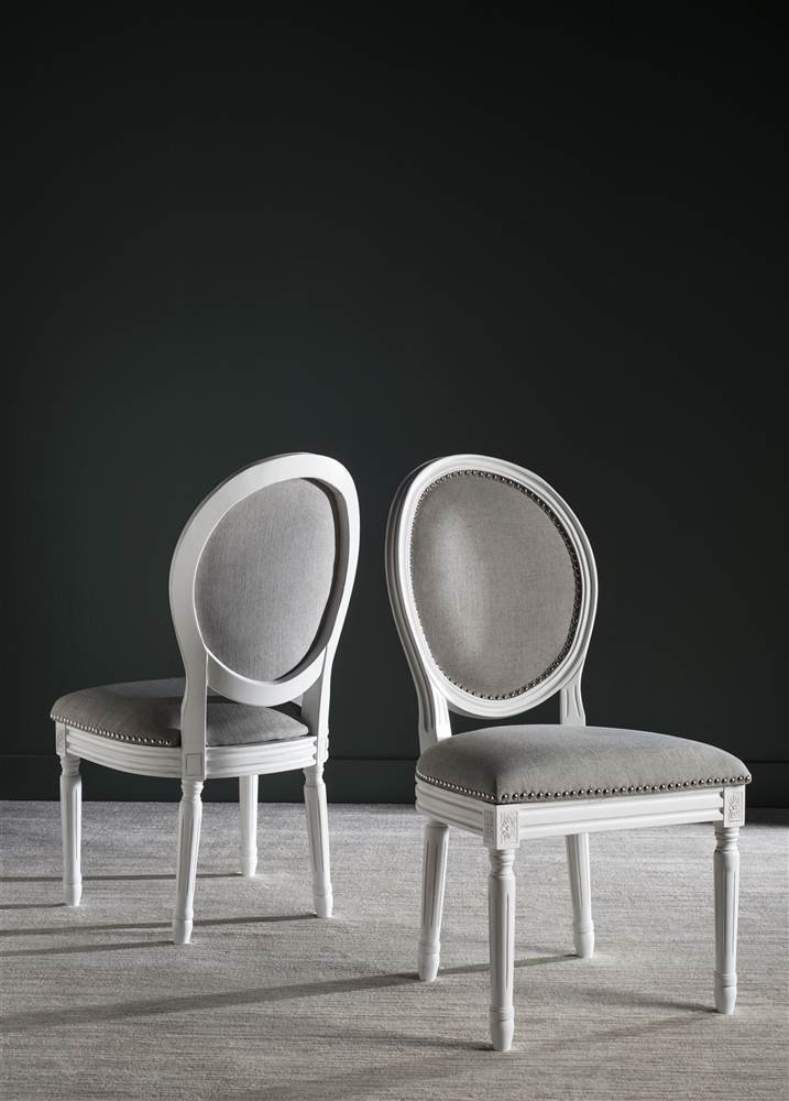 SAFAVIEH Home Collection Light Grey/Cream Accent Chair - Modern Upholstered Living Room Seating for Home, Office & Lounge