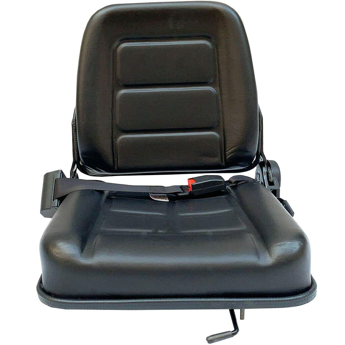 Universal Forklift Seat - Adjustable Back Suspension Seat with Safety Belt, High Back Industrial Replacement Seat for Tractor, Excavator, Skid Loader, Backhoe, Dozer, Telehandler - Heavy Duty Comfort for Construction & Farm Equipment Operators