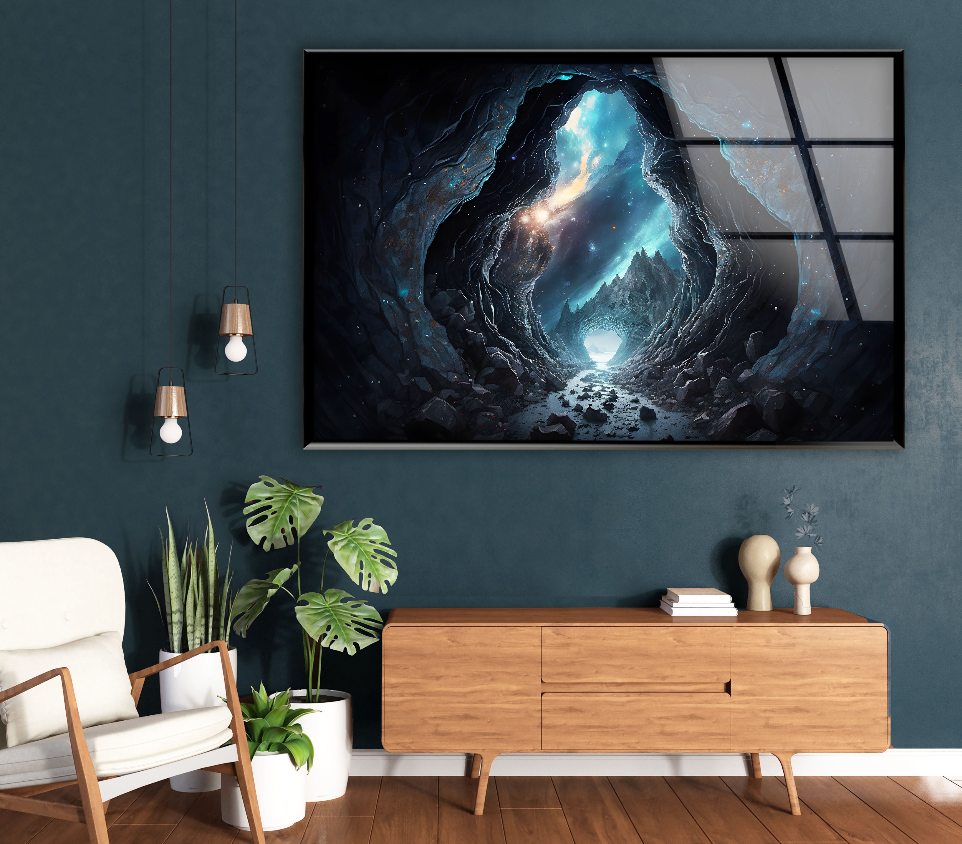 Aurora Prism Wall Art - Cosmic Glass Print Decor for Living Room & Bedroom | Stunning Rainbow Light Reflection for Home & Office Decoration